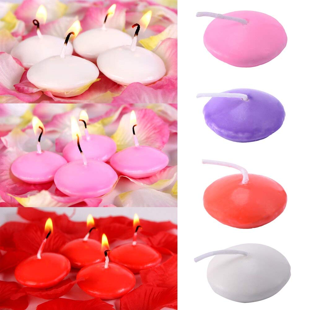 R Wellness Multi Color Paraffin Wax Floating Candle - Pack of 25 Candle Makes a Perfect Atmosphere for Romantic Dinner