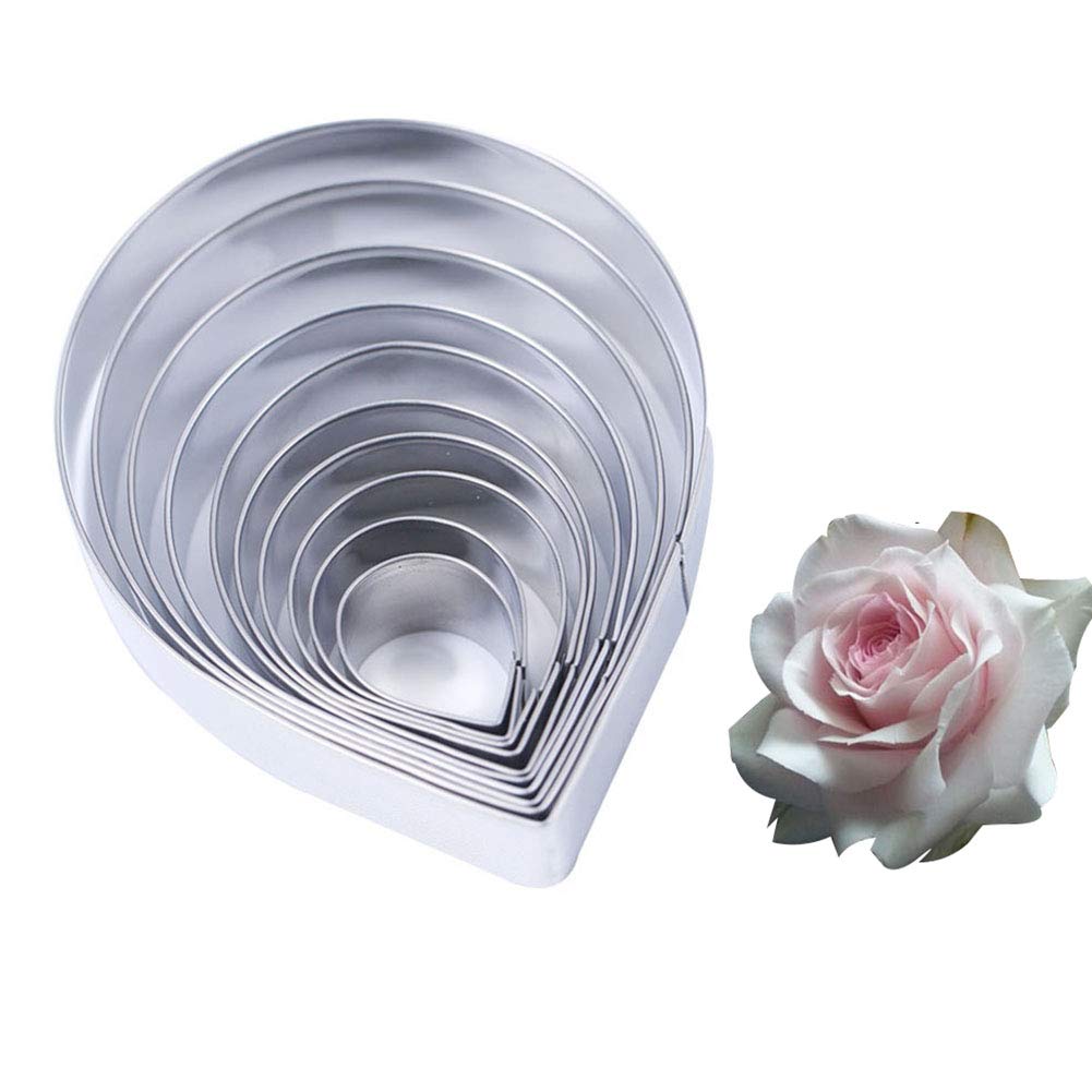 10 Pcs Austin Rose Cutter Set Fondant Decor Kit Cake Decorating Gumpaste Flowers