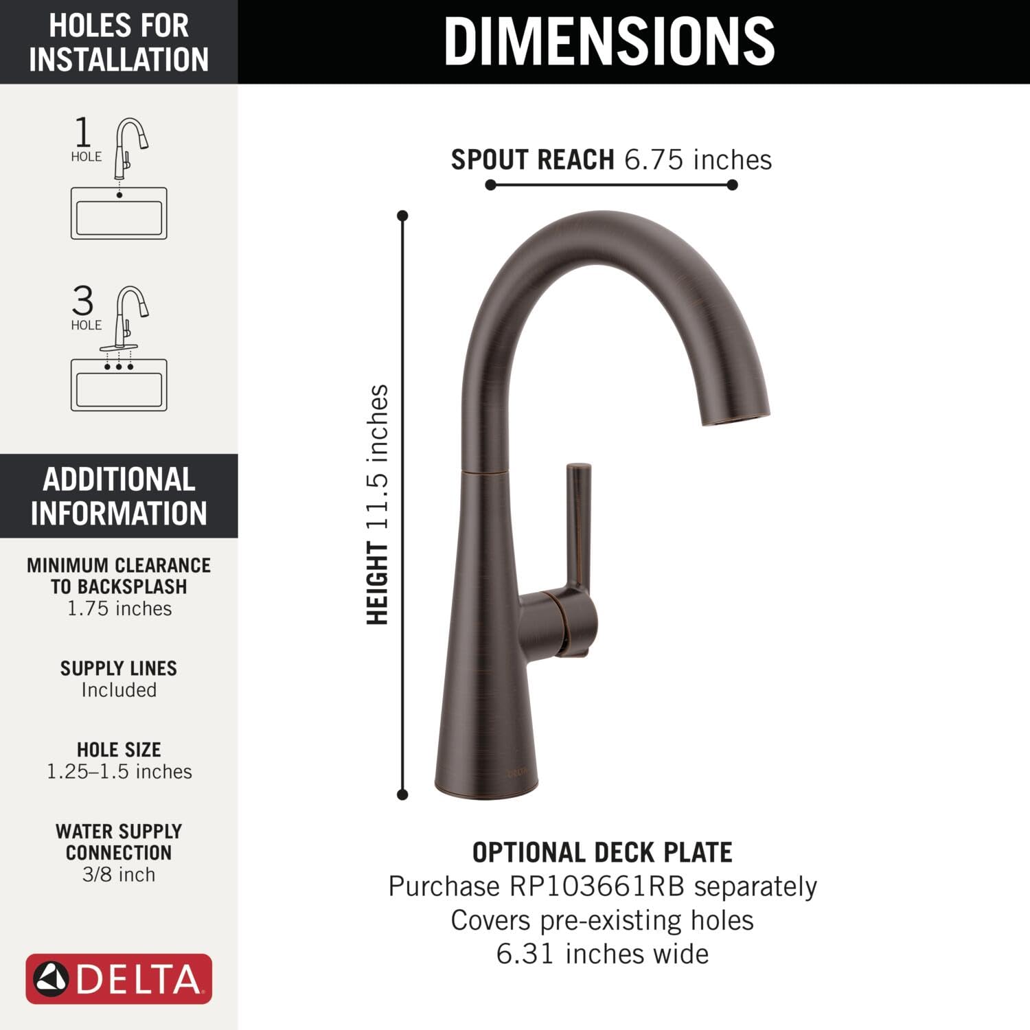 Delta Faucet Bar Faucet Oil Rubbed Bronze, Bar Sink Faucet Single Hole Oil Rubbed Bronze, Wet Bar Faucets, Prep Sink Faucet, Fau