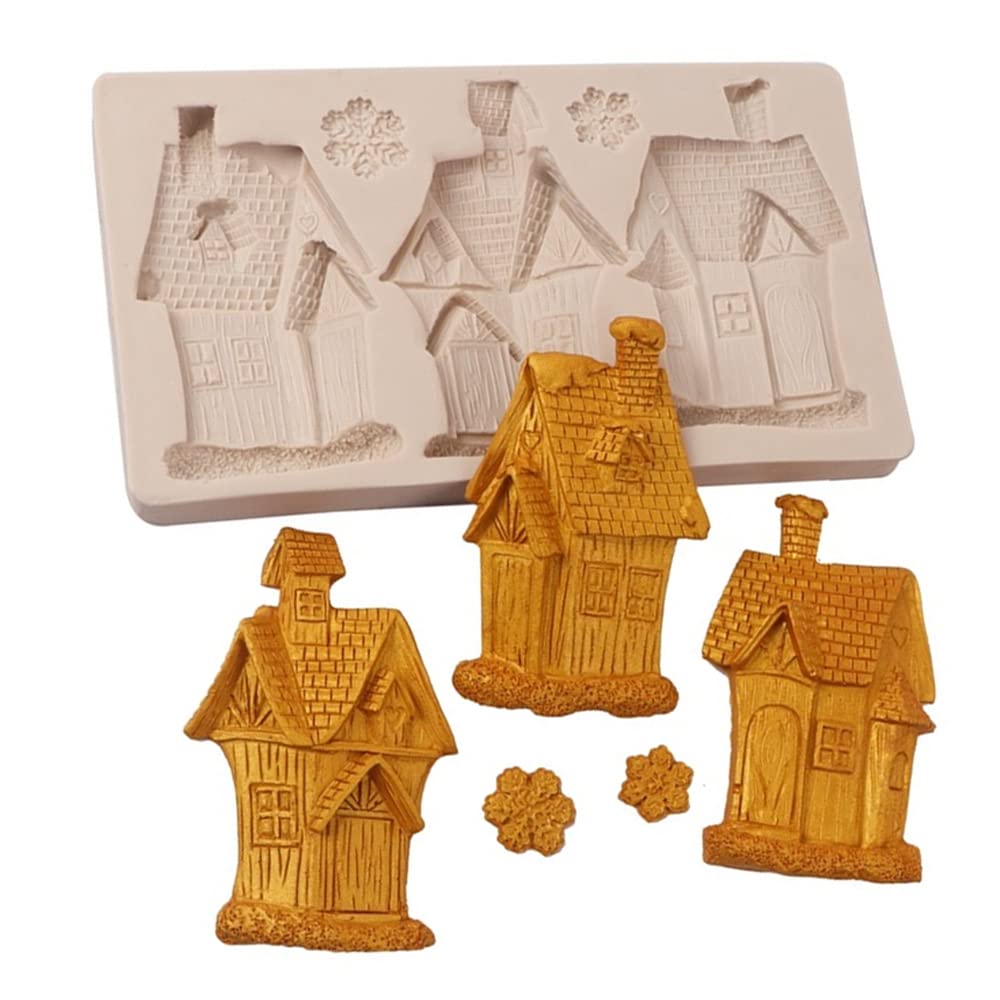 Cestony Christams Gingerbread House Silicone Molds For Diy Cake Fondant Biscuit Cookies Soap Sugar Pudding Chocolate Hard Candie