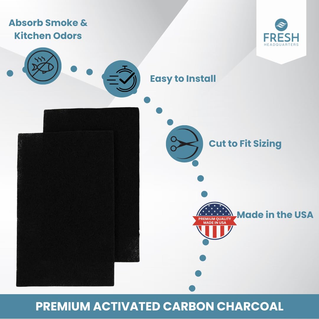 2Pk Microwave Charcoal Replacement Filter - Universal Size Cut To Fit Otr Frigidaire Whirlpool Ge Lg Maytag Kitchenaid Appliance