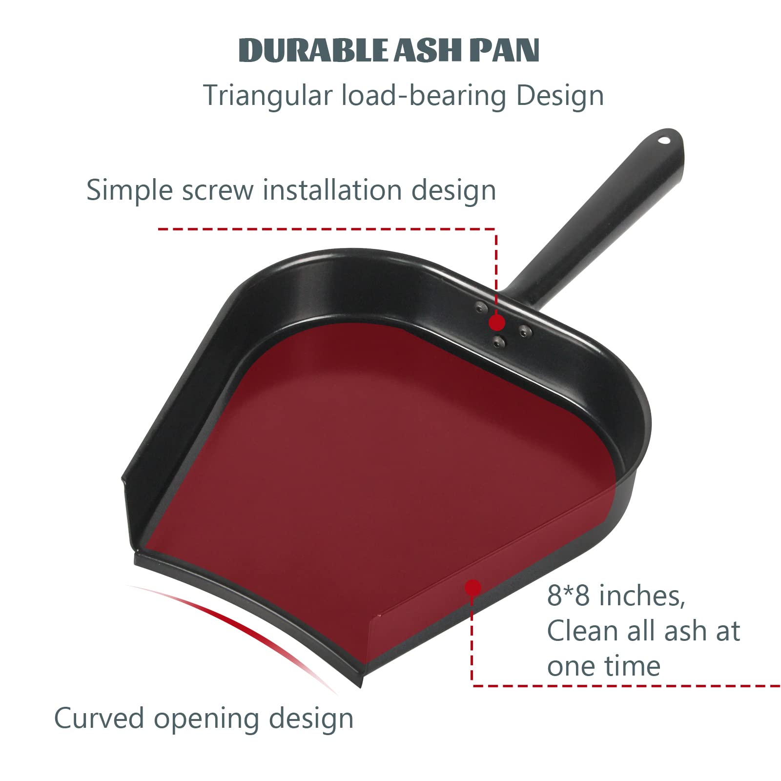 Ash Tool And Ash Pan Fit Big Size Green Egg,Stainless Steel Grill Cleaning Tools Set For Big Green Color Egg Primo And Other Cha