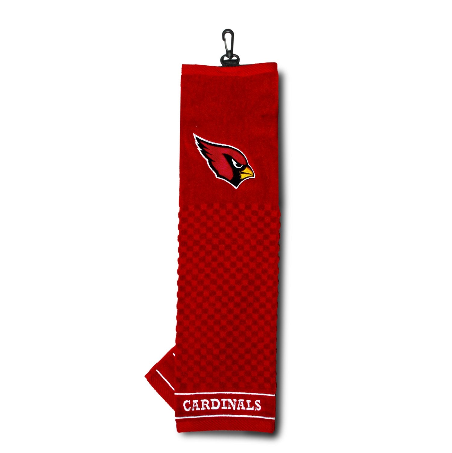 Team Golf Arizona Cardinals Embroidered Golf Towel, 100% Cotton, Checkered Scrubber Design