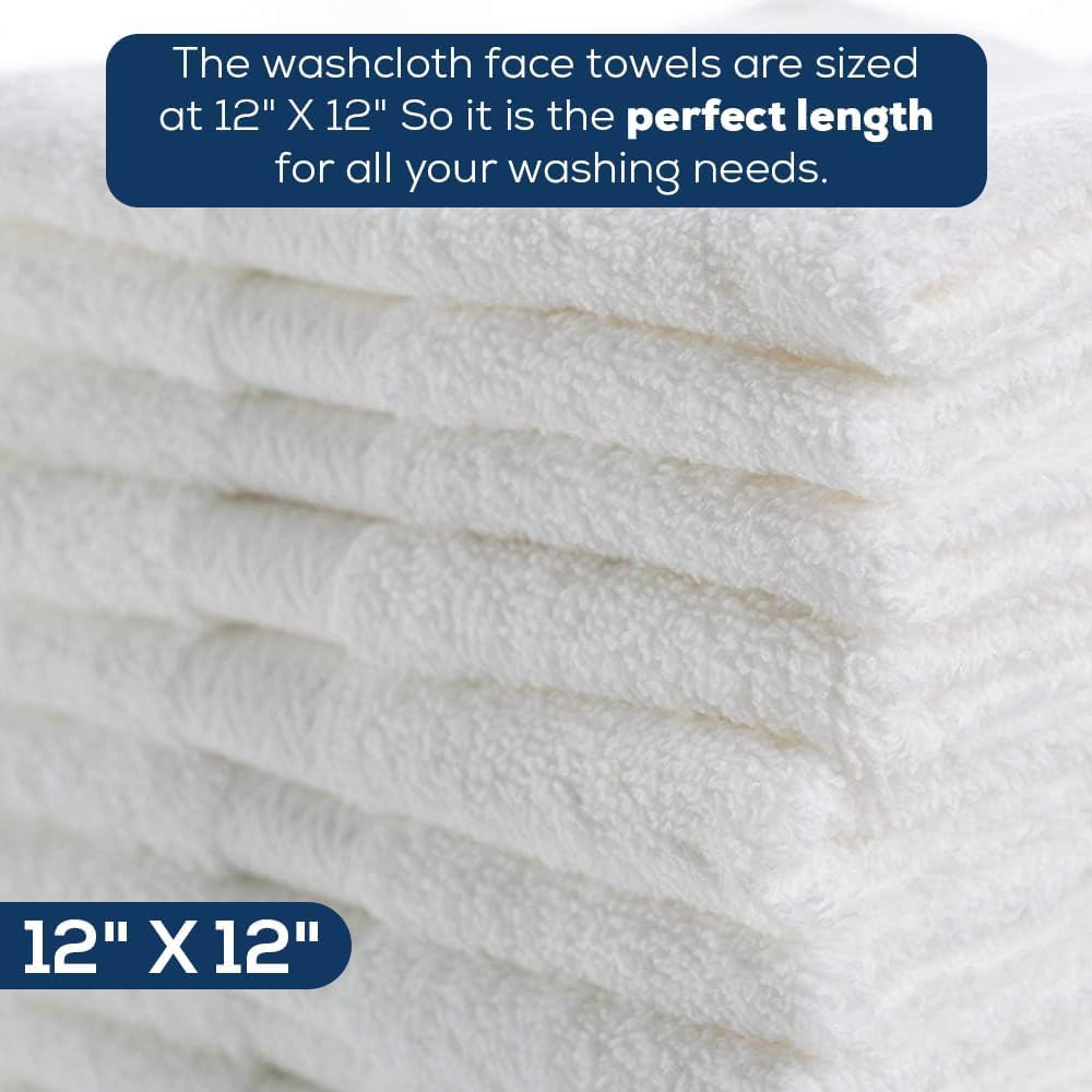 Simpli-Magic Cotton Washcloths White, 40 Pack, Size: 12Ax12A