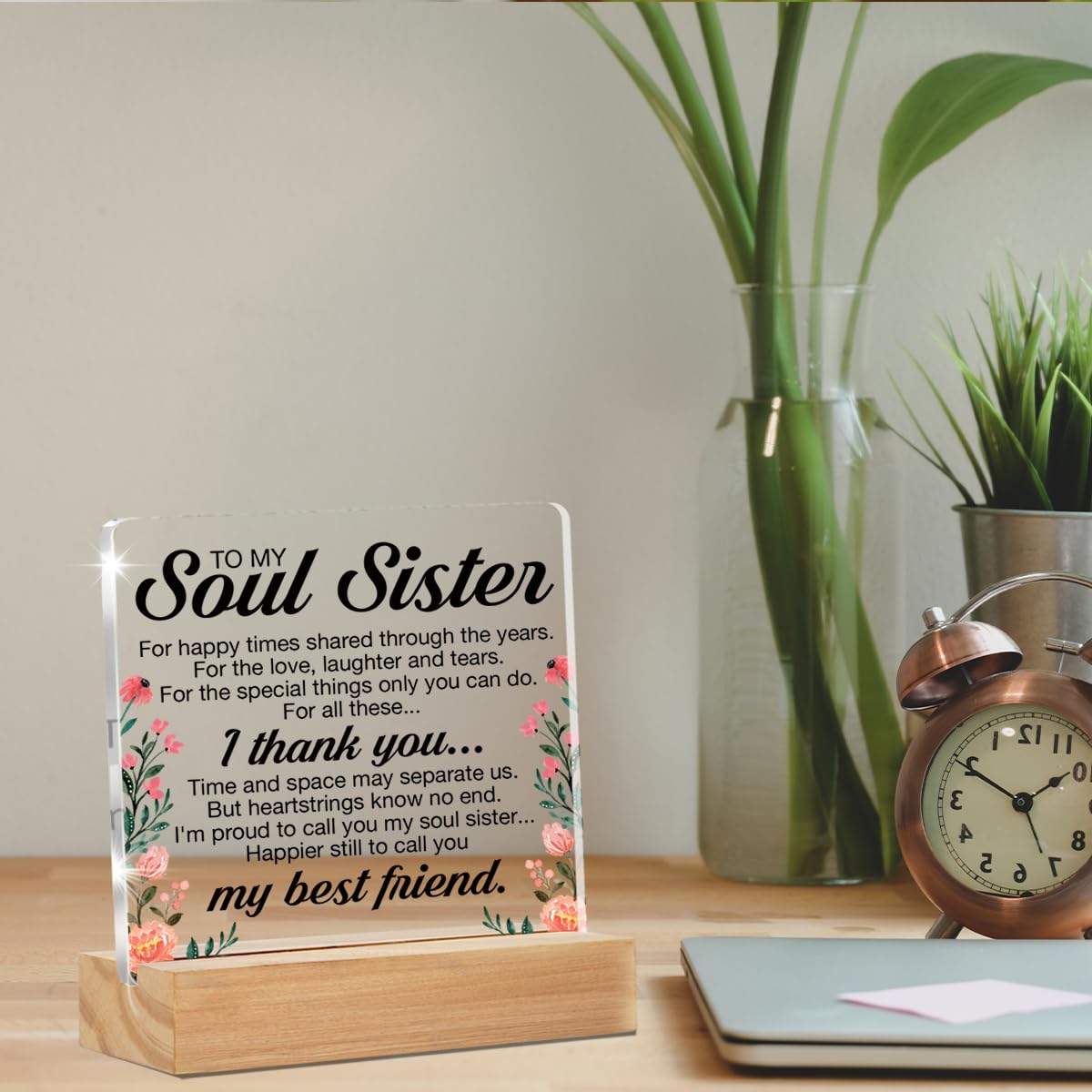 Soul Sister Gifts, Friendship Gifts for Best Friend Women, Thank You Gifts for Friends Women Soul Sister BFF, Soul Sister Clear