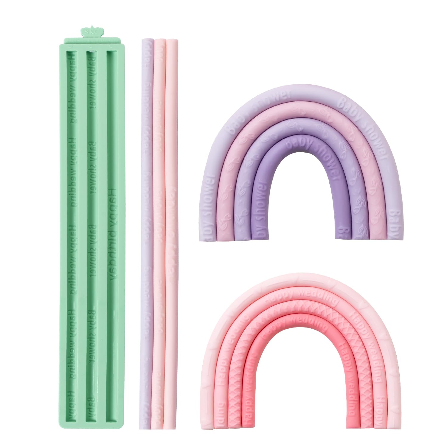 Kalaien Hemp Rope Fondant Chocolate Molds,Happy Birthday Silicone Molds For Clay, Iod Molds For Air Dry Clay, Candy Chocolate Ba