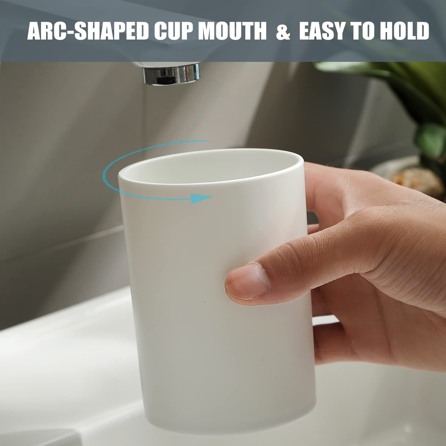 Bathroom Tumbler Cup 10.5Oz Reusable Unbreakable Toothbrush Cup 300Ml Mouthwash Cups Plastic Easy To Clean Bathroom Cup Toothbru