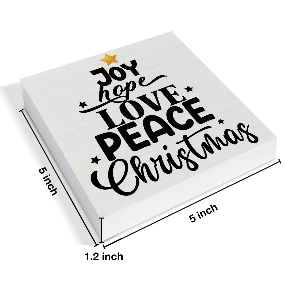 Indoor Christmas Decorations, Joy Hope Love Peace Christmas Wooden Sign, Rustic Christmas Decor, Christmas Decor for Desk Table