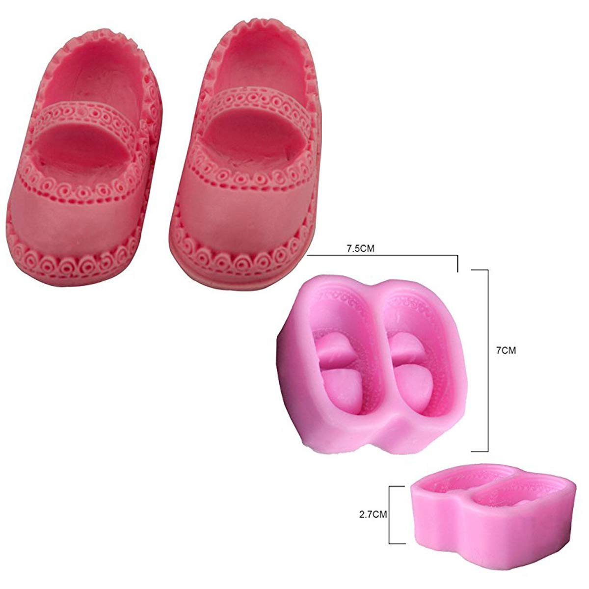 Anyana Girl Baby Booties Shoes Shower Christening Mould Cake Fondant Silicone Gum Paste Mold For Sugar Paste Cupcake Decorating