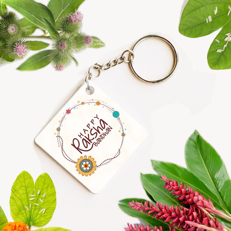 KivStar Rakhi for Brother with Printed Ceramic Mug & Rakhi Combo | 325 ml | Pack of 4 (Greeting Card, Roli Chawal, Rakhi, Printe