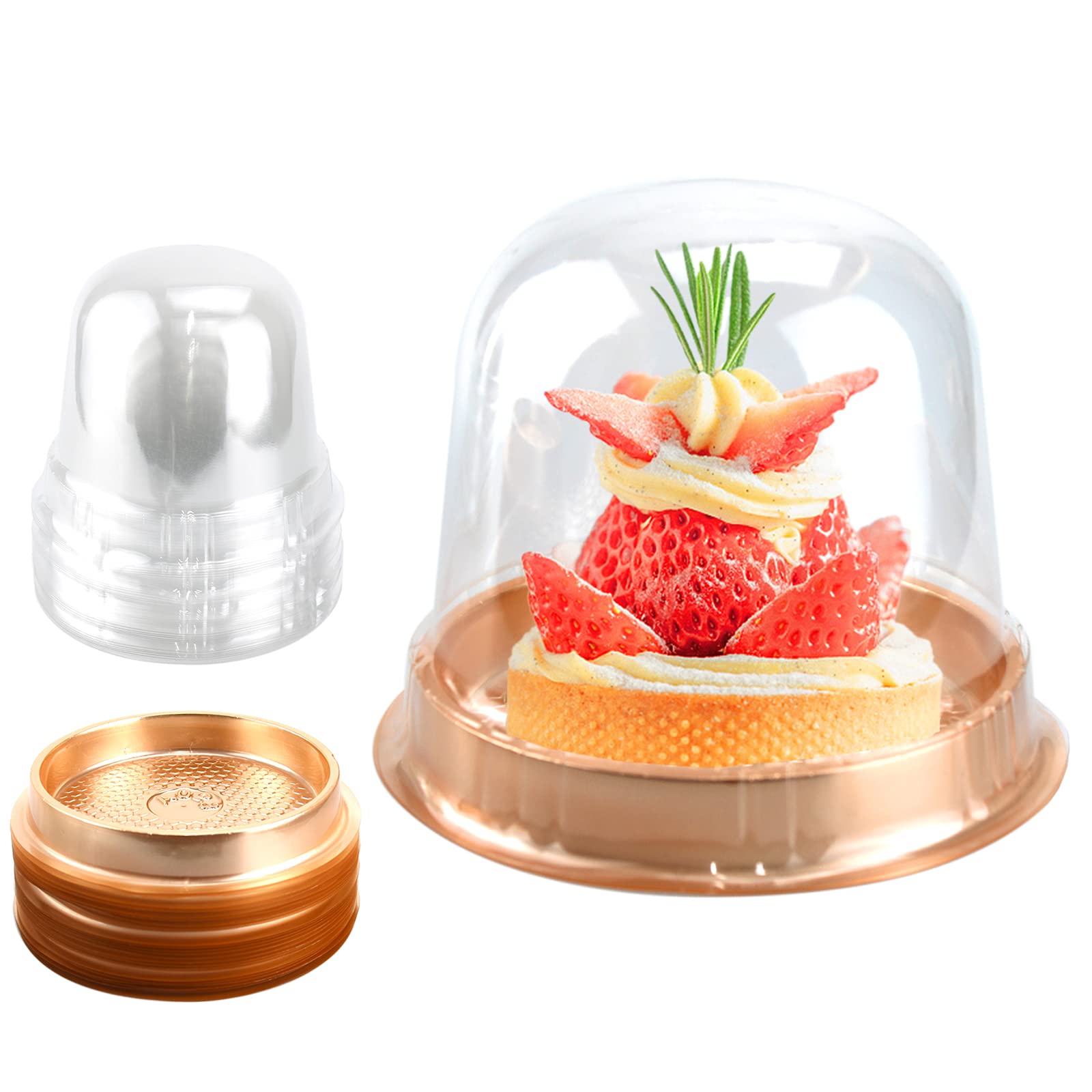 MR.FOAM Clear Plastic Mini Cupcake Container,50 PC Mooncake Boxes Muffin Pod Dome Muffin Single Cupcake Holders Individual Cupca
