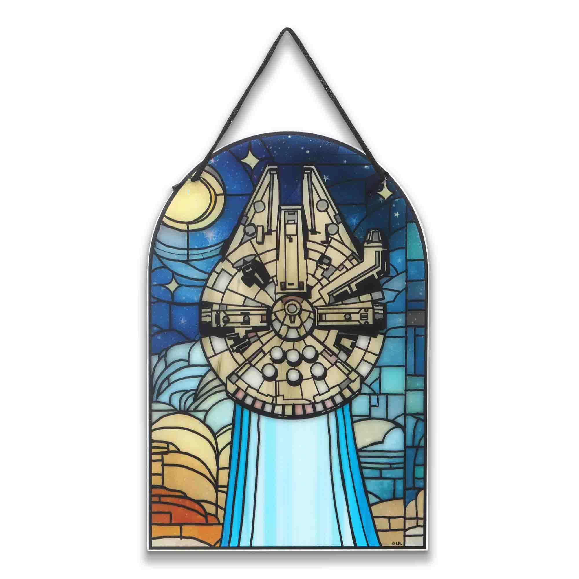 Disney Star Wars Millennium Falcon Hanging Acrylic Wall Decor - Classic Ship Sign for Bedroom or Movie Room