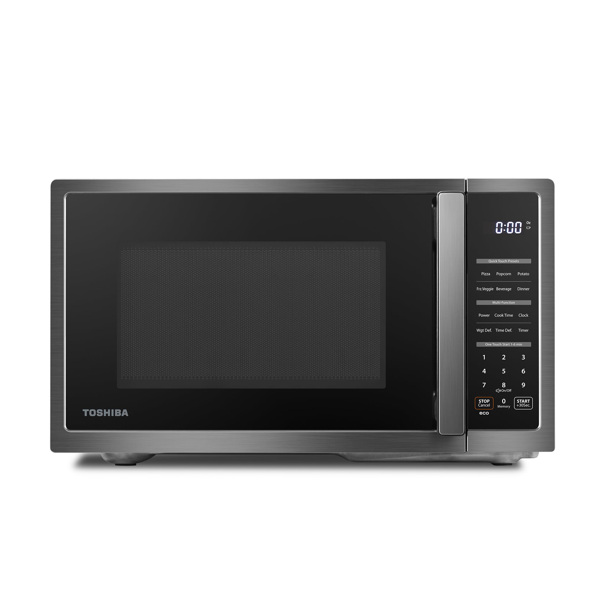 TOSHIBA ML4-EM09PA(BS) Small Countertop Microwave Oven with 6 Auto Menus, Mute Function, Child Lock, Kitchen Essentials for Dorm