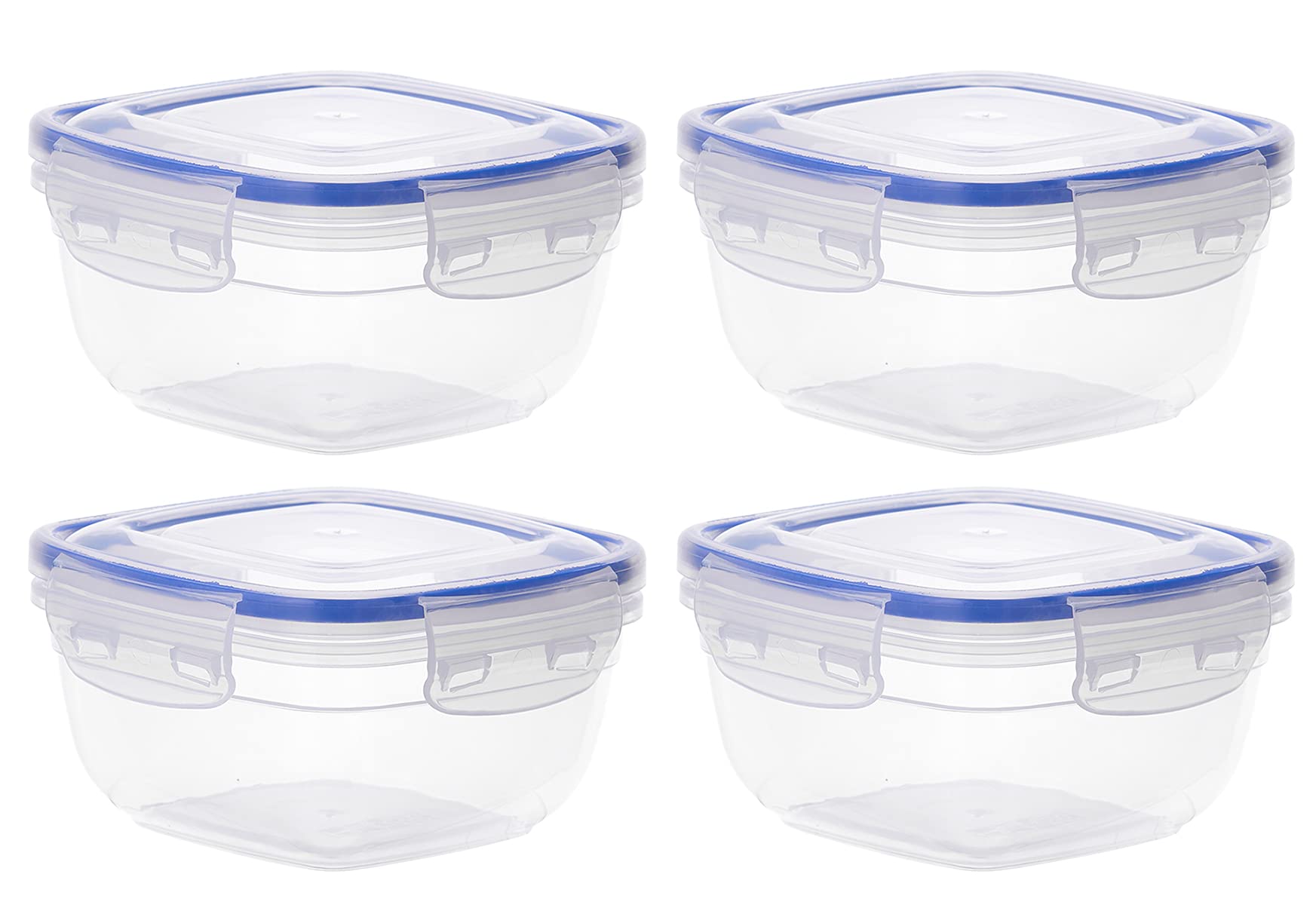 Superio Airtight Food Storage Containers with Leakproof Lids (4 Pack), 128 oz, Clear