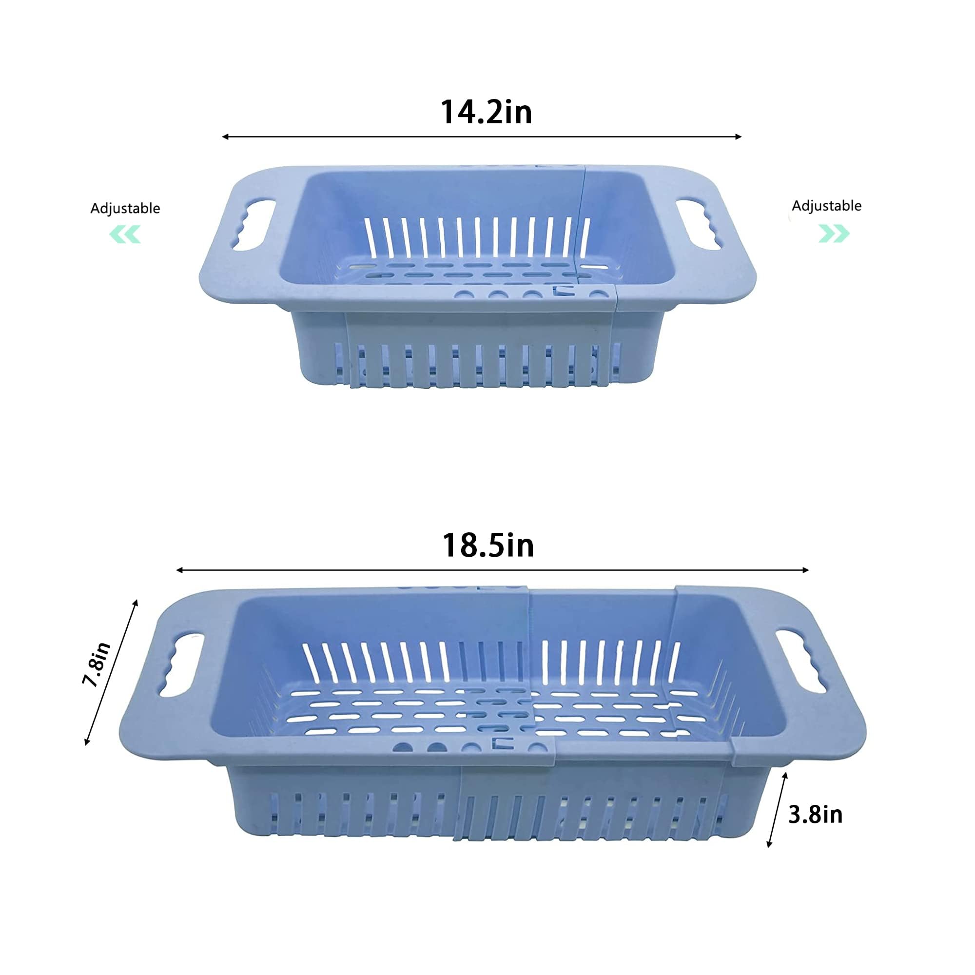 Minesign Extendable Over The Sink Colander Fruits And Vegetables Drain Basket Adjustable Food Strainer Sink Washing Basket For K