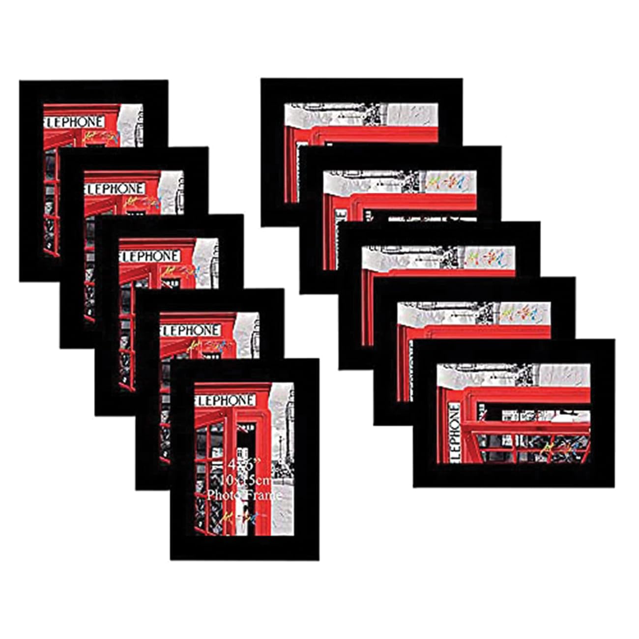 Art Street Wall Photo Frame Set For Living Room (Black, 4X6 Inches)- Set Of 10