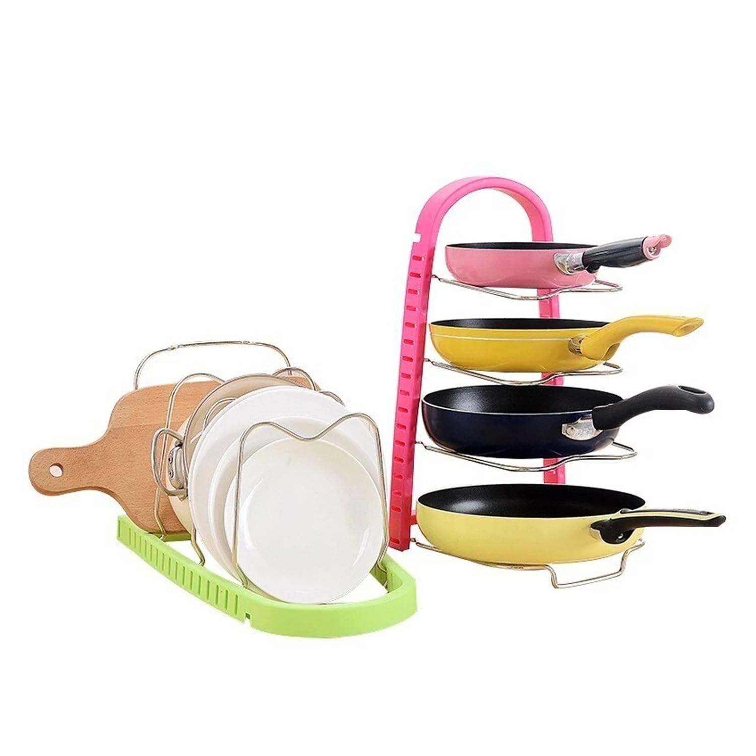 Viyang Sales Kitchen Pan And Dish Organizer Stand, Adjustable Storage Rack For Frying Pans, Lids, Plates, Pots