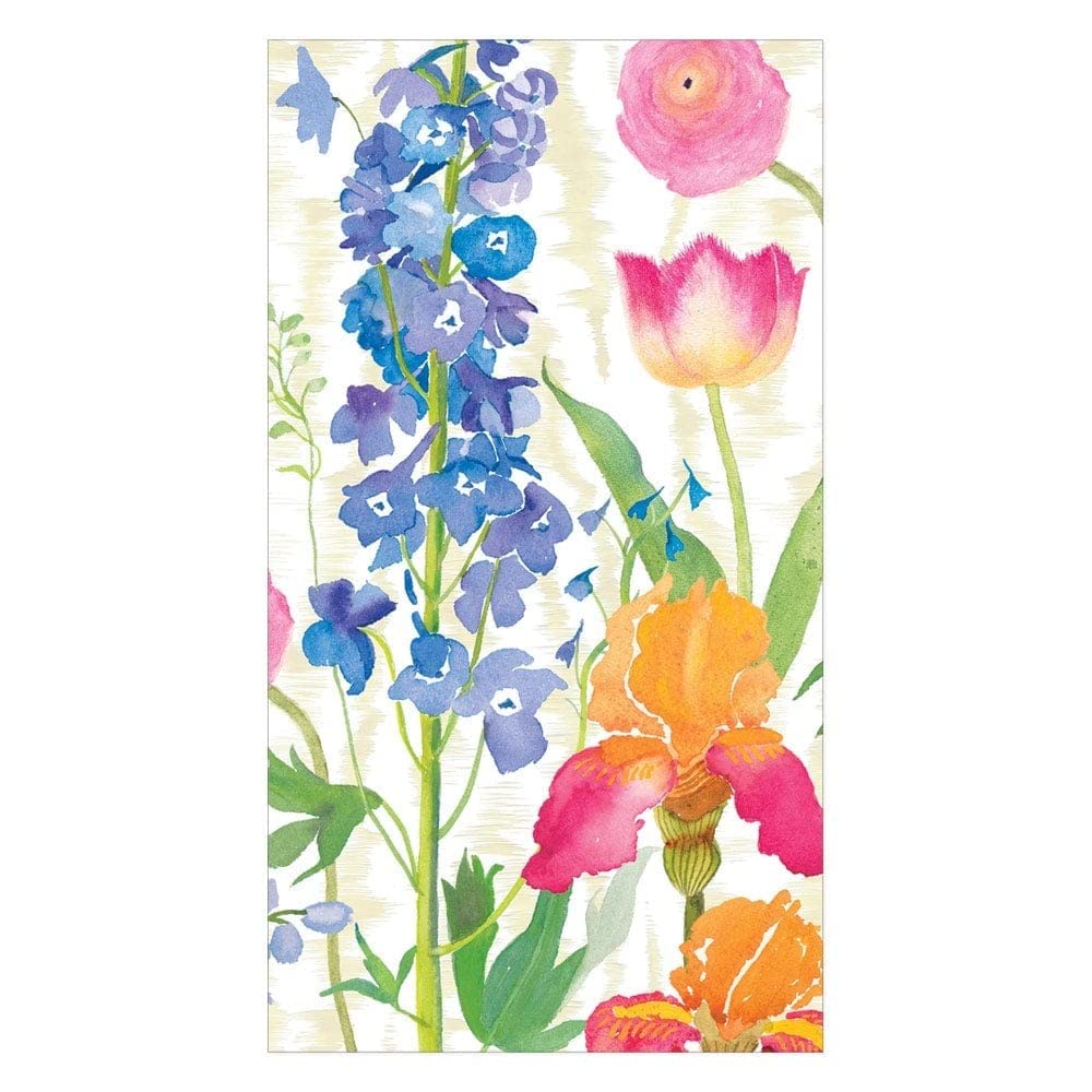 Caspari Summer Garden Paper Guest Towel Napkins In White, Four Packs Of 15