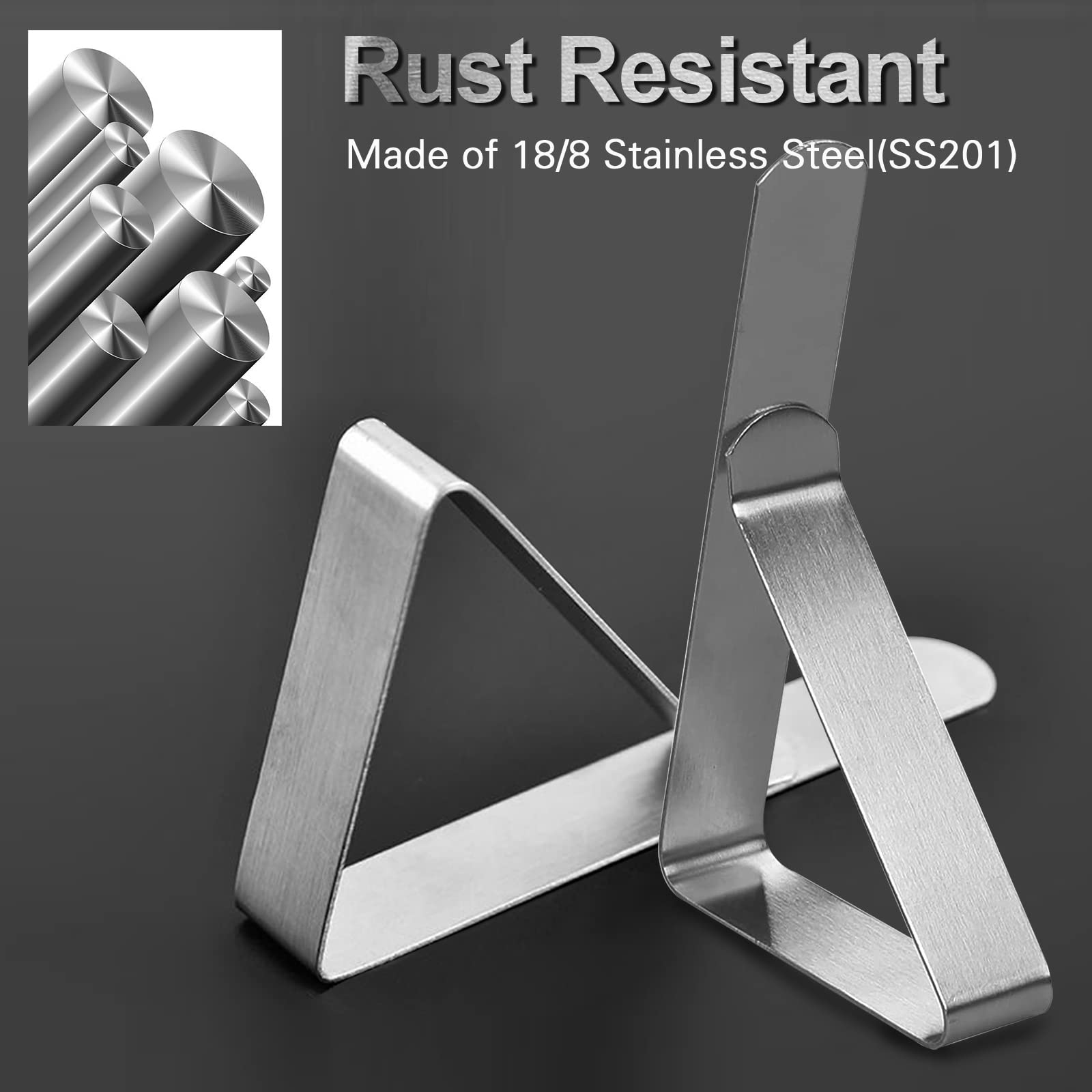 12 Pack Tablecloth Clips- Picnic Table Cloth Clips- Stainless Steel Table Cloth Cover Clamps- Table Clips For Restaurant Picnics