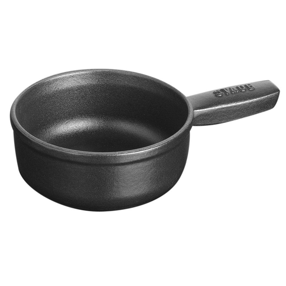 Staub Cast Iron 12-Oz Mini Cheese Fondue Pot - Matte Black, Made In France