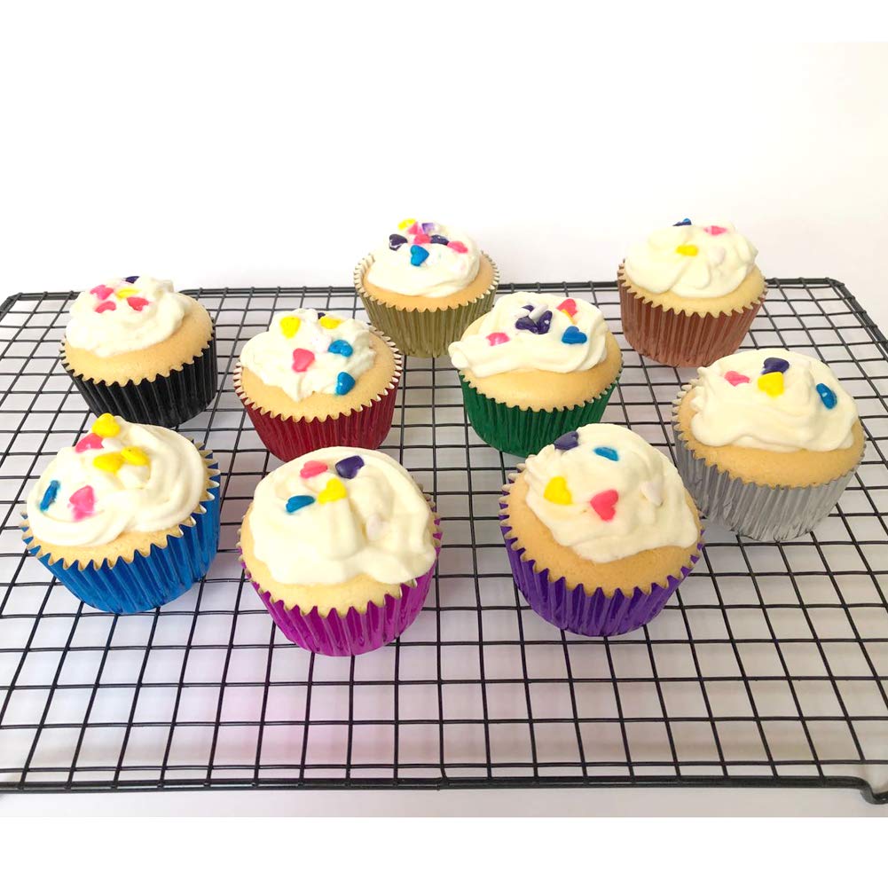 Huaswan 10 Bright Colors Foil Cupcake Liners Standard Paper Baking Cups For Party, 200-Count