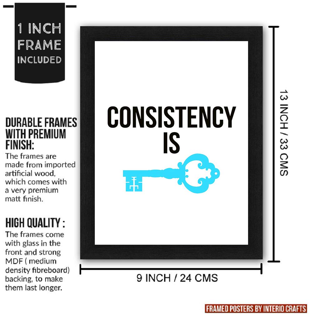 Interio Crafts Inspirational Framed Poster | Motivational Framed Poster For Office (Frame Size :13.5''X10'' Inches, Poster Size: