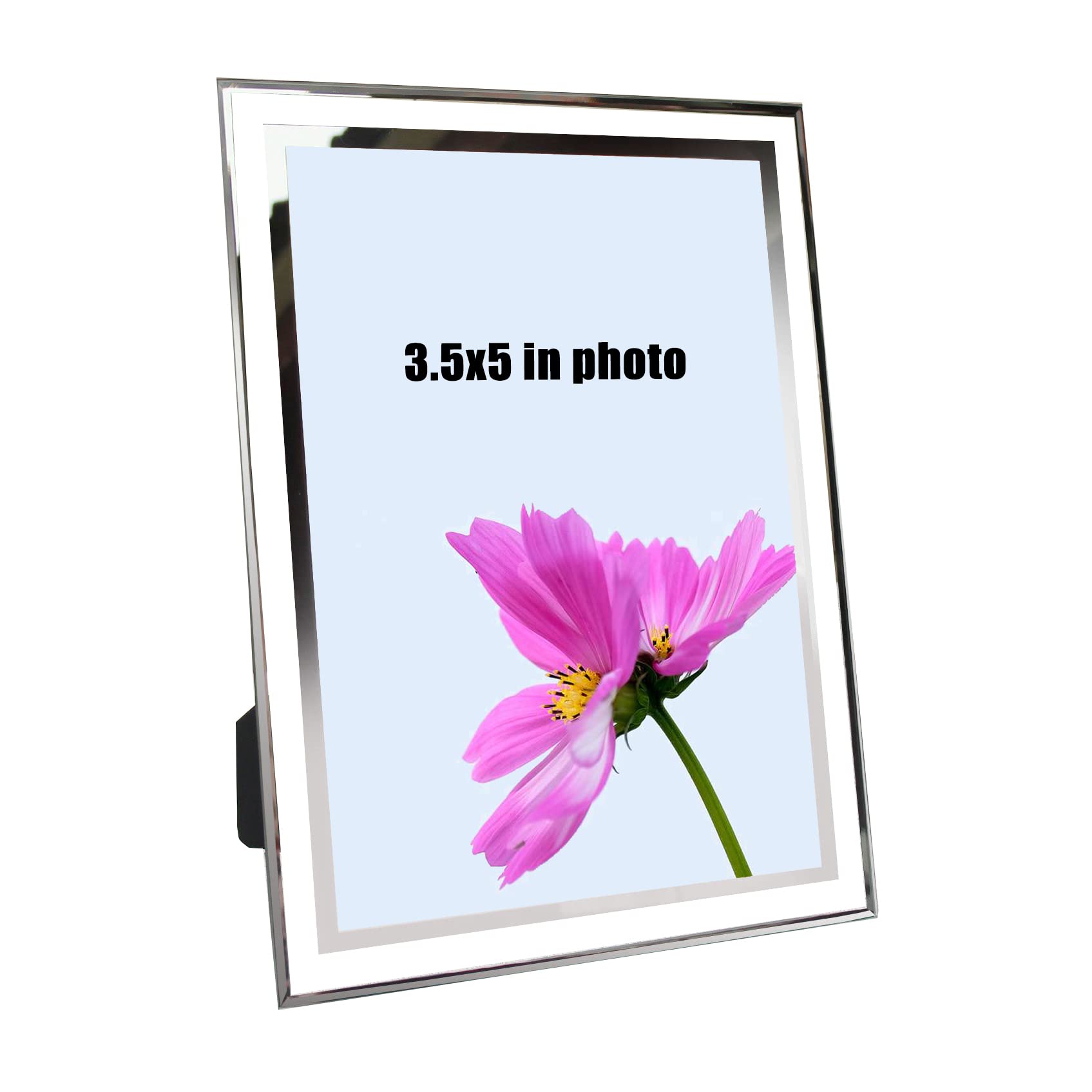 ABAJI 3.5x5 Glass Frame Small Photo High Transparency Vertical and Horizontal Style for Desk Shelf and Office Table Family Galle