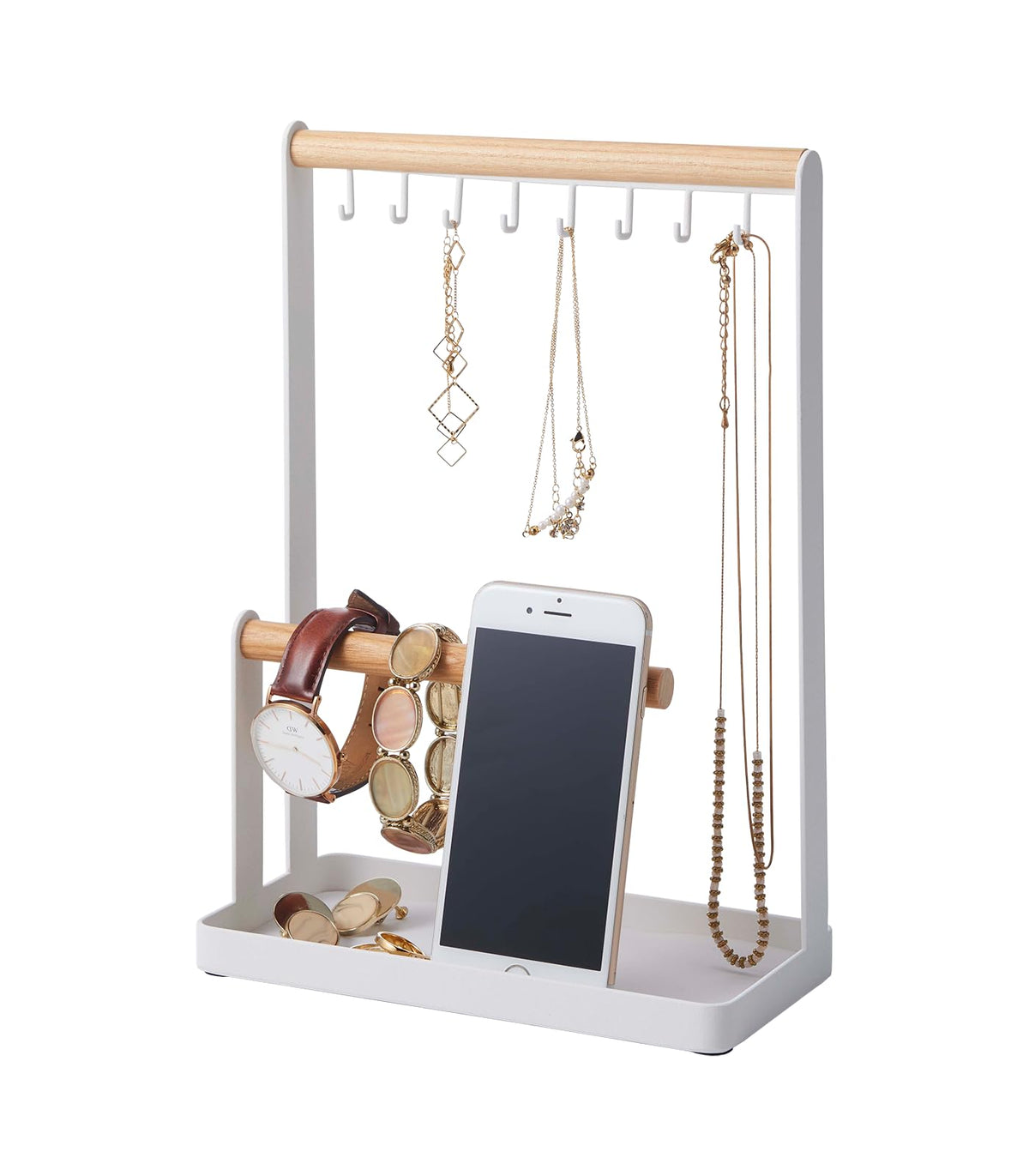 Yamazaki Home 2311 Accessory Stand-Jewelry Holder & Organizer Storage, One Size, White