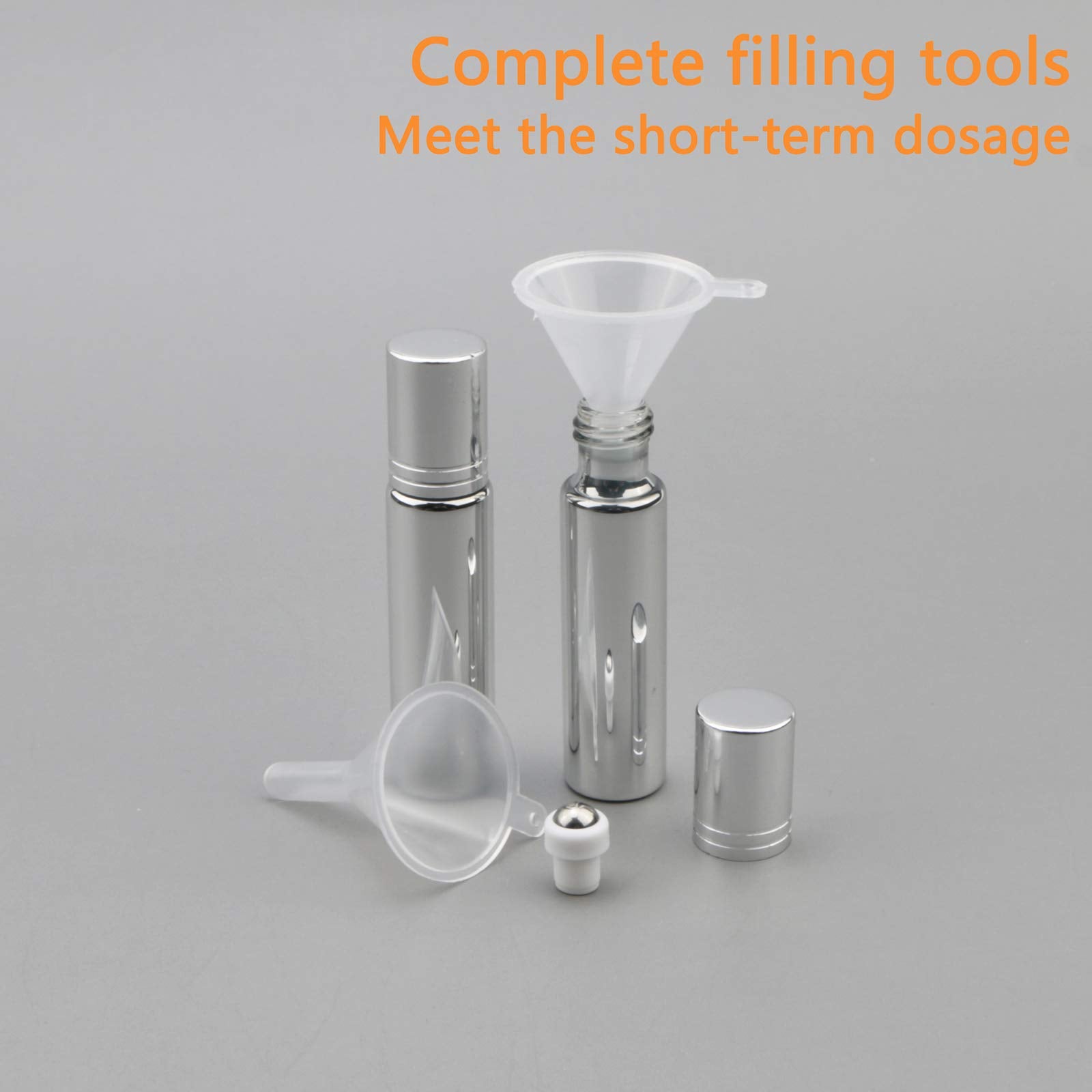 Ellbest 10Ml Essential Oil Roller Bottle Portable Mini Cosmetic Perfume Rollerball Bottle Small Sample Container Roll-On Bottles