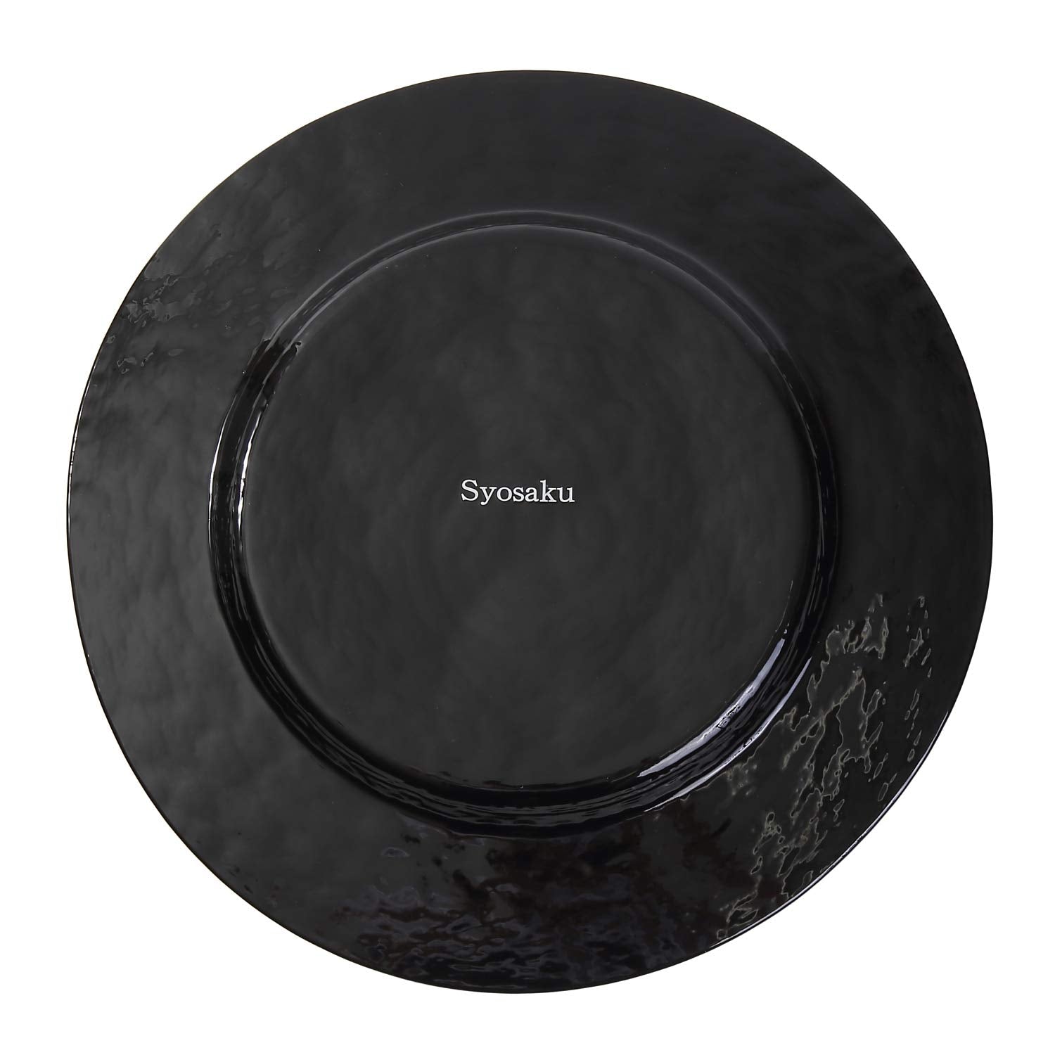 Syosaku Japanese Urushi Glass Dinner Plate F12.5-Inch Majestic Green With Gold Leaf, Dishwasher Safe