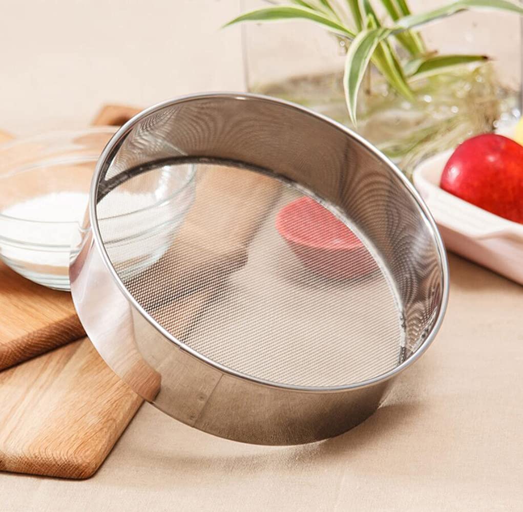 Vanlan 6 Inch Small Tamis, 18/8 60 Mini Fine Mesh Flour Sieve Flour Sifter Round Stainless Steel Flour Sieve