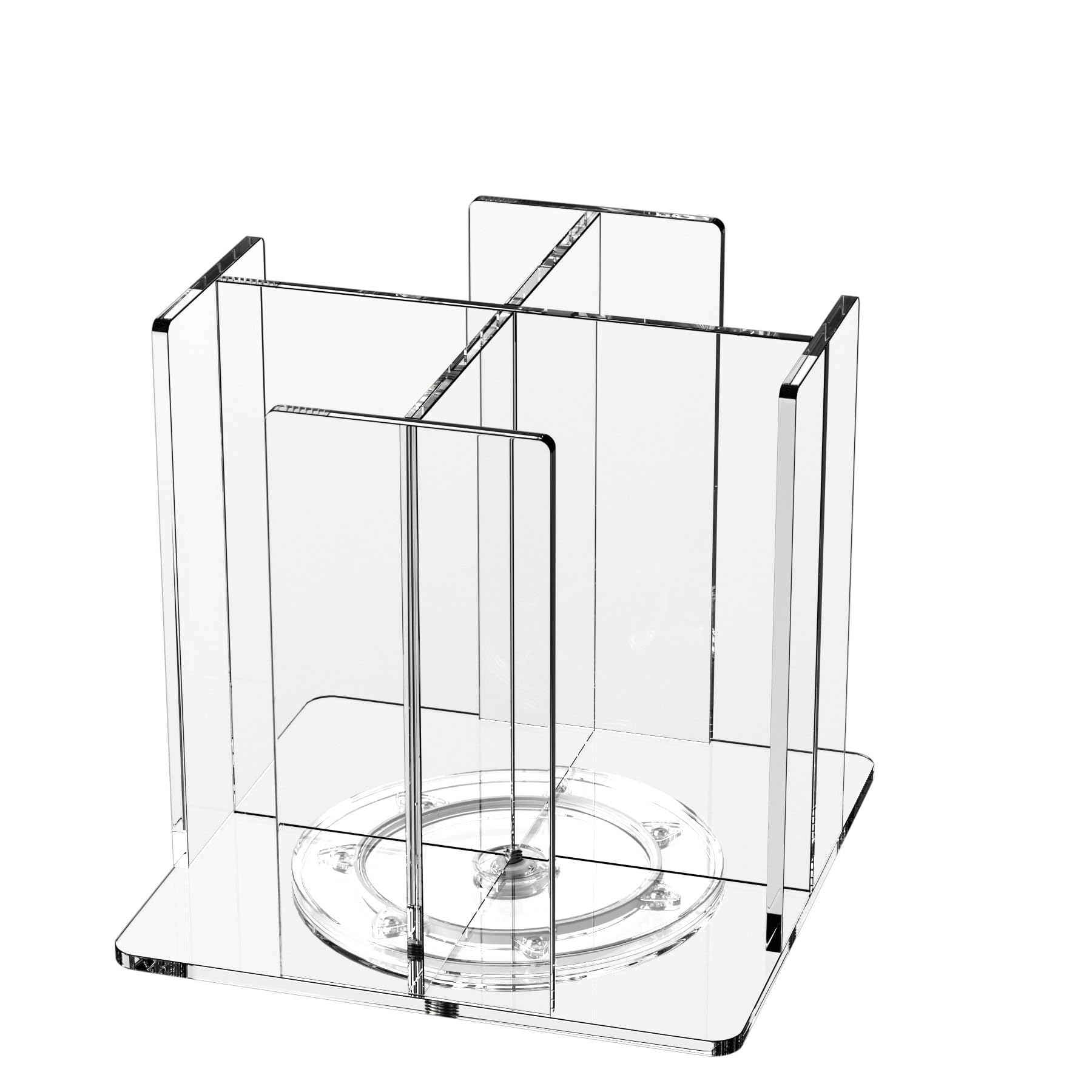 Kotemon Cup And Lid Holder, 4 Compartment, Square | Rotating Coffee Cup Dispenser Lid Carousel For Restaurant, Buffet, Coffee St