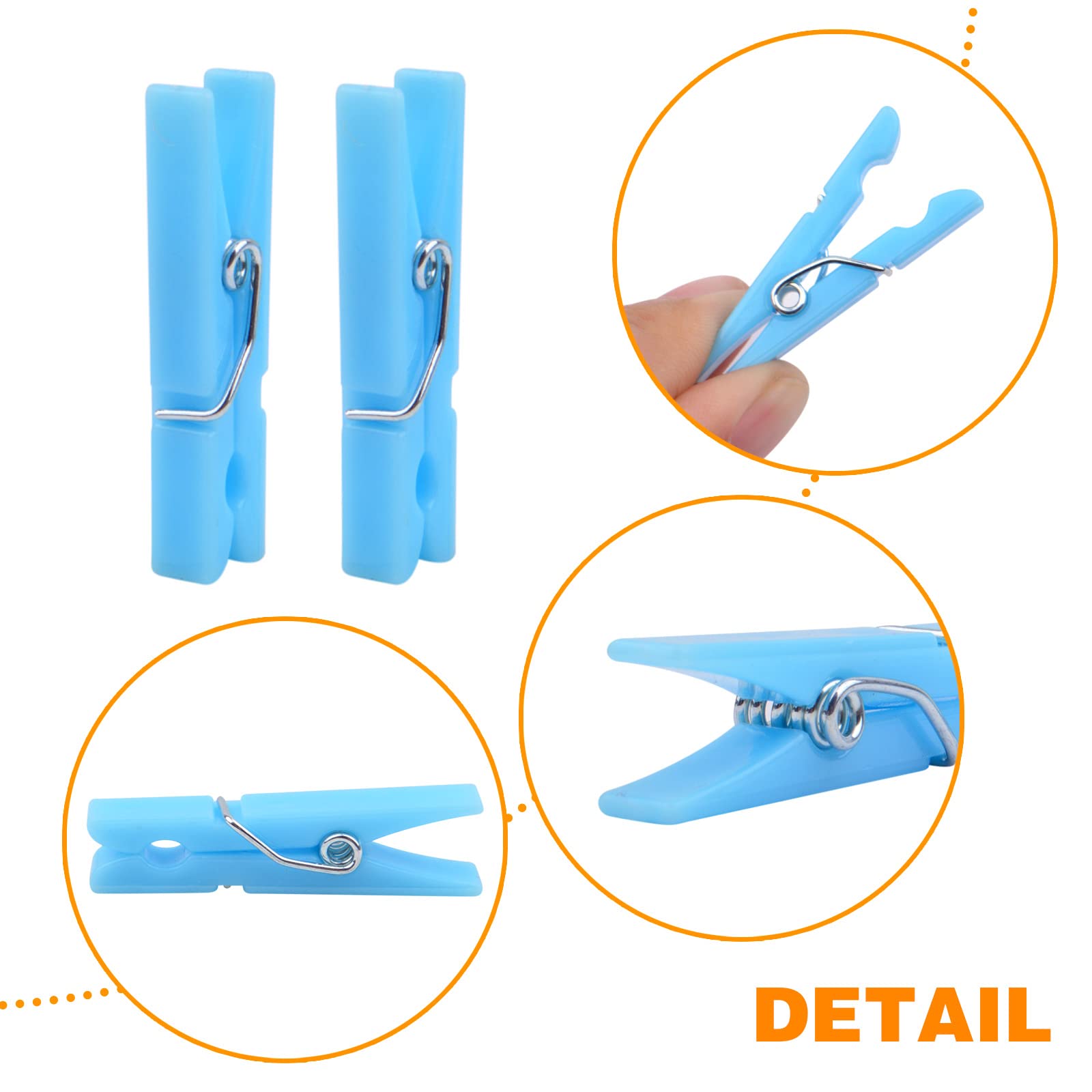 Bronagrand 100 Pieces Blue Plastic Photo Clips Mini Utility Paper Clip Clothespins Peg Pin Clips For Hanging Pictures Arts Craft