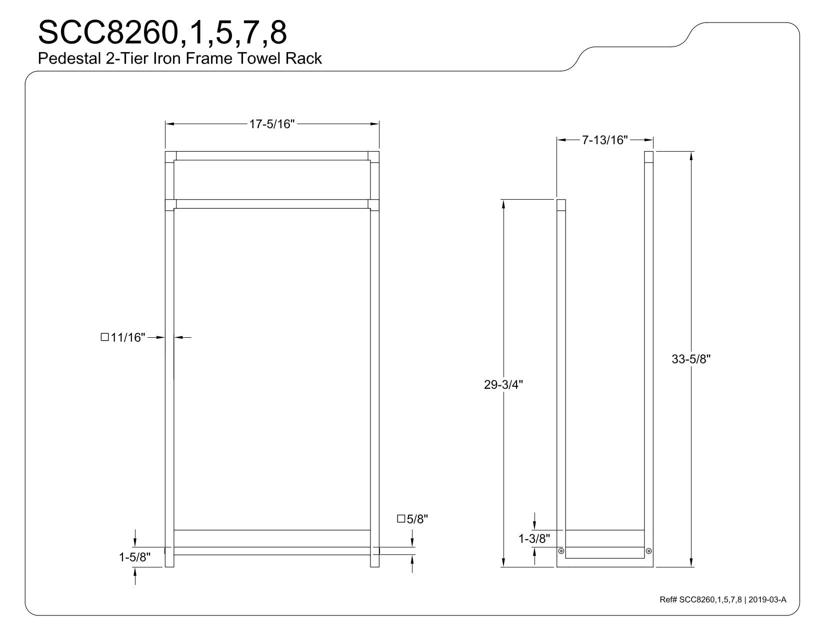 Kingston Brass Scc8267 Edenscape Freestanding -Towel Rack, Brushed Brass