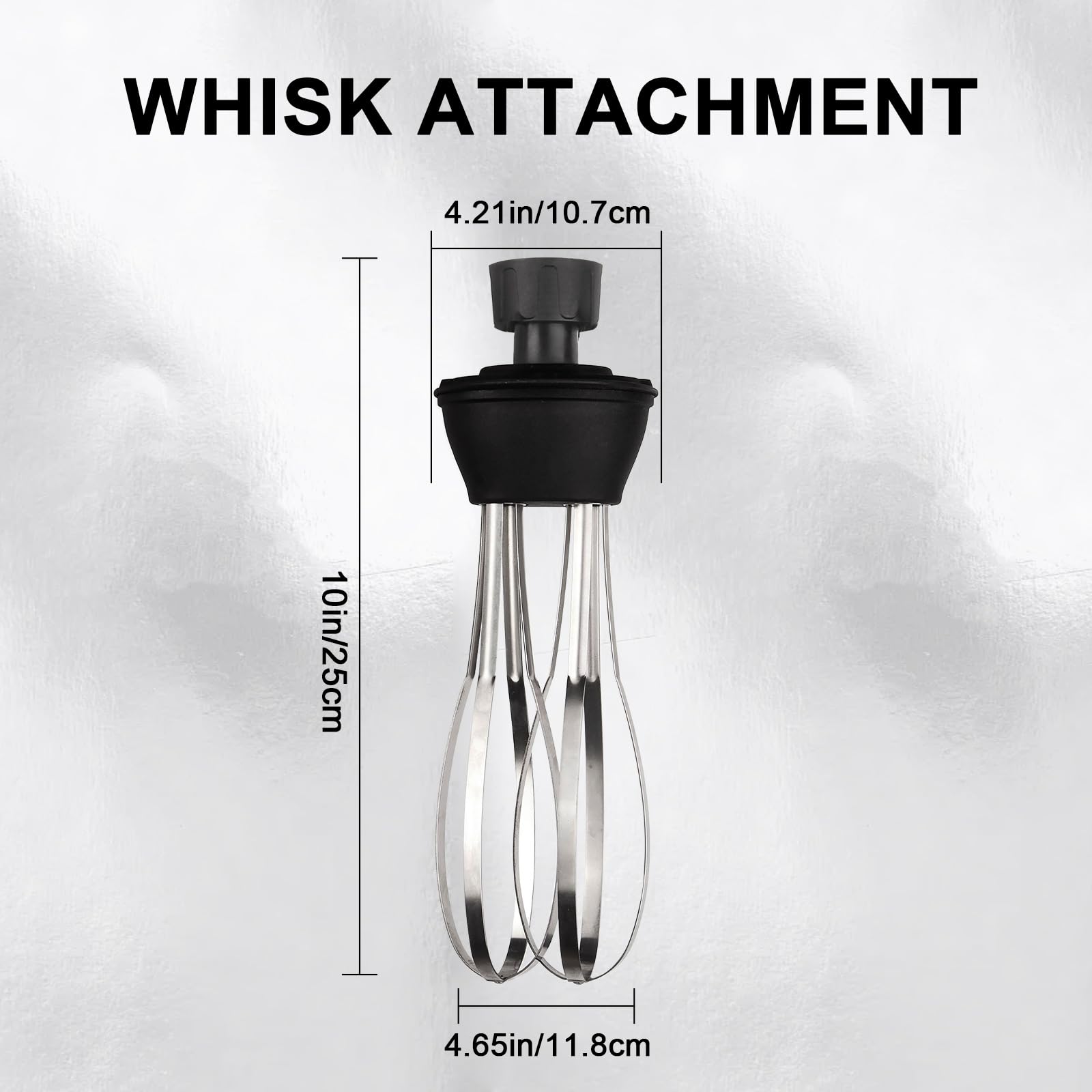 Vonci 10Inch Detachable Whisk Attachment. 350W, 500W & 750W Commercial Immersion Blender Compatible.