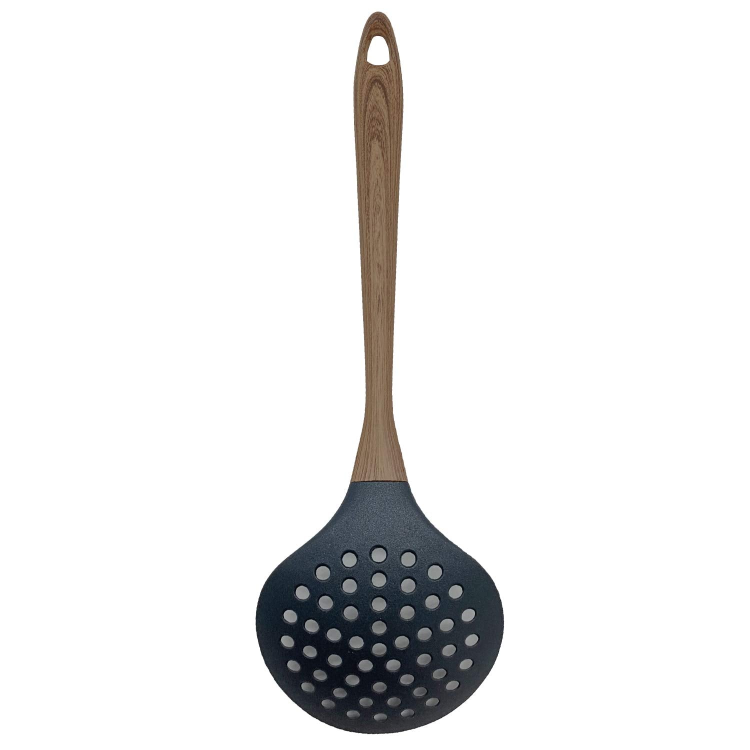 Tongyuan Skimmer Slotted Spoon With Woodlike Soft Touch Handle-Skimmer Spatula - Cooking Strainer For Soups,Stews,Gravy,Hot And