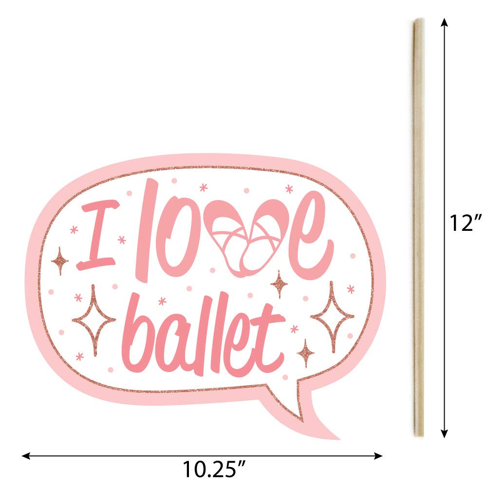 Big Dot Of Happiness Funny Tutu Cute Ballerina - Ballet Birthday Party Or Baby Shower Photo Booth Props Kit - 10 Piece