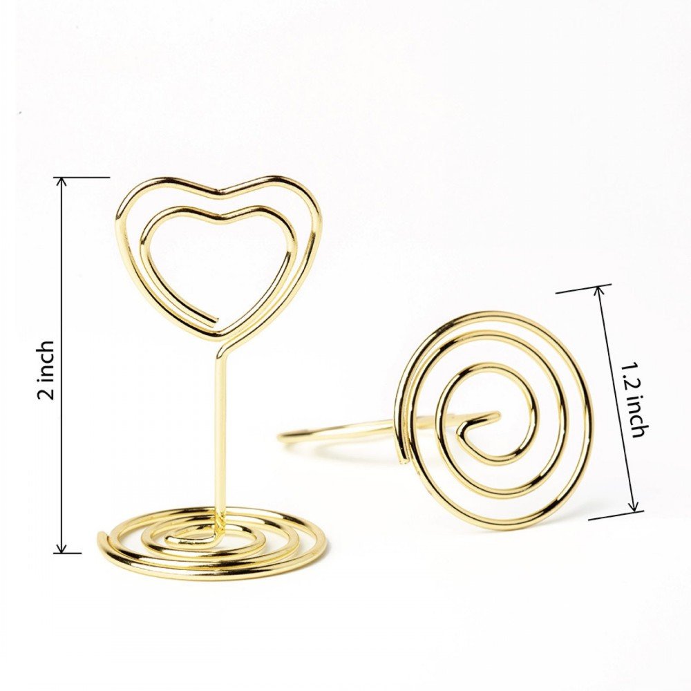 Jofefe 20Pcs Mini Place Card Holder, Table Number Holders, Table Card Holders, Table Number Stands, Heart Shaped Table Sign Pict