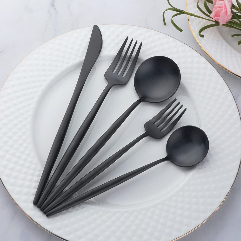 Buyer Star 30-Piece Silverware Set Stainless Steel Flatware Cutlery Set Matte Polish Kitchen Utensils For 6 For Home Kitchen New