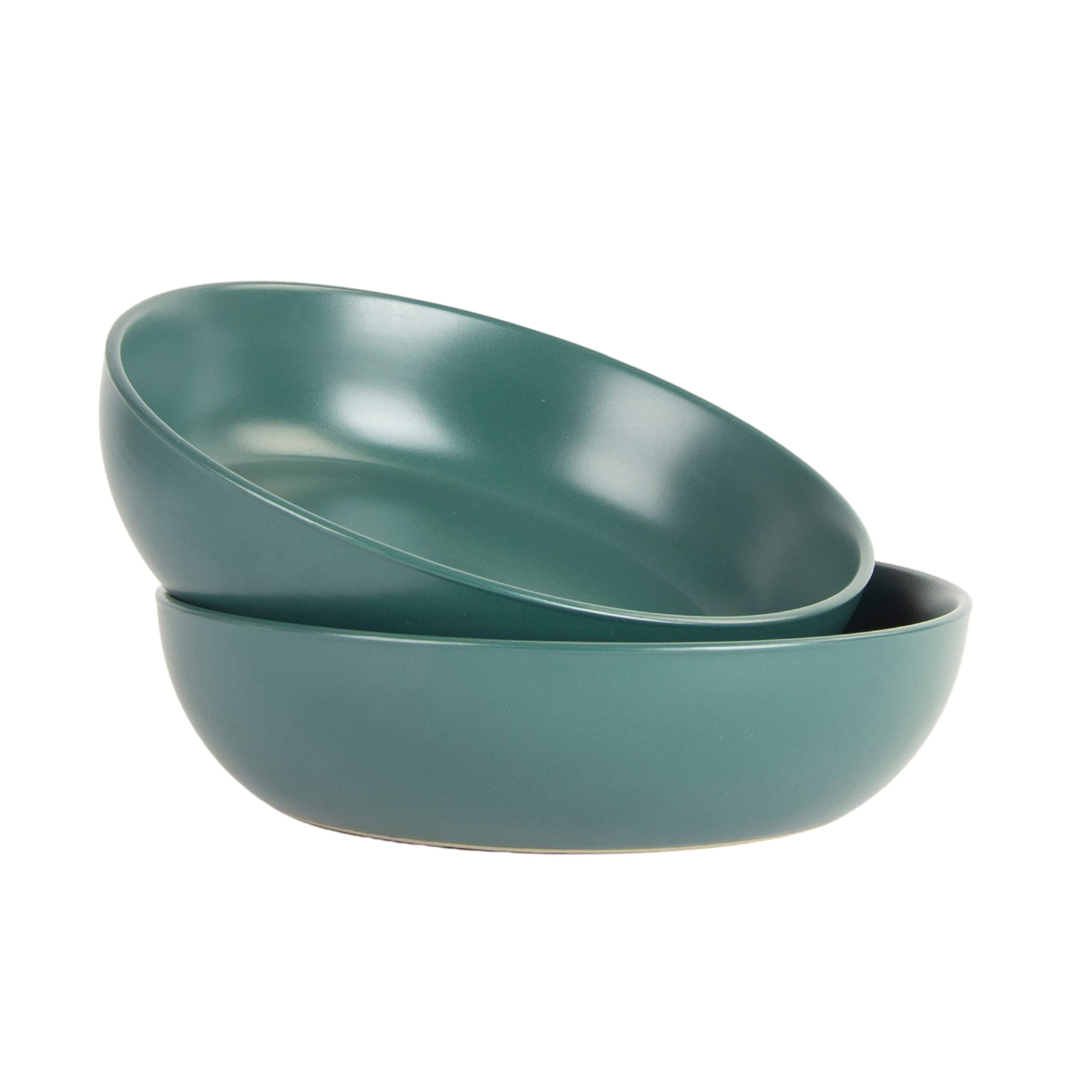 10 Strawberry Street Wazee Matte 9/48oz Serving Bowl, Set of 2, Emerald Green