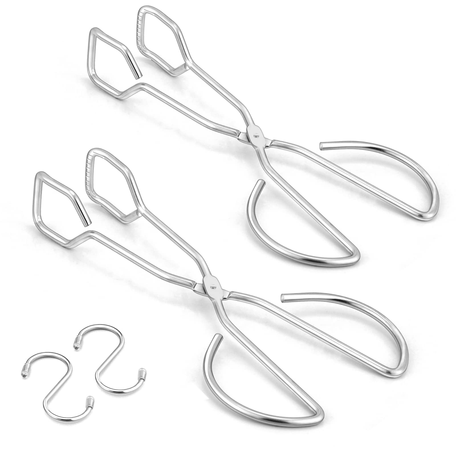 10In Scissor Tongs, Hasteel Stainless Steel Kitchen Food Tongs For Cooking Serving Catering Grilling, Metal Barbecue Bread Buffe