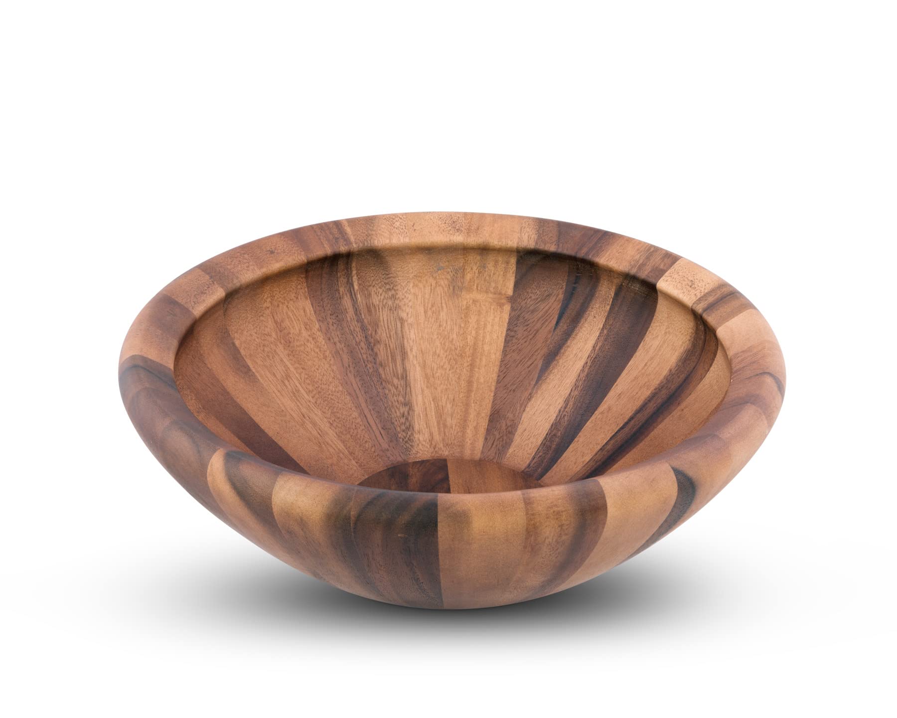 Arthur Court Acacia Wood Modern Bowl For Fruits Or Salads 6 Inch Tall 16 Inch Diameter Wavy Large