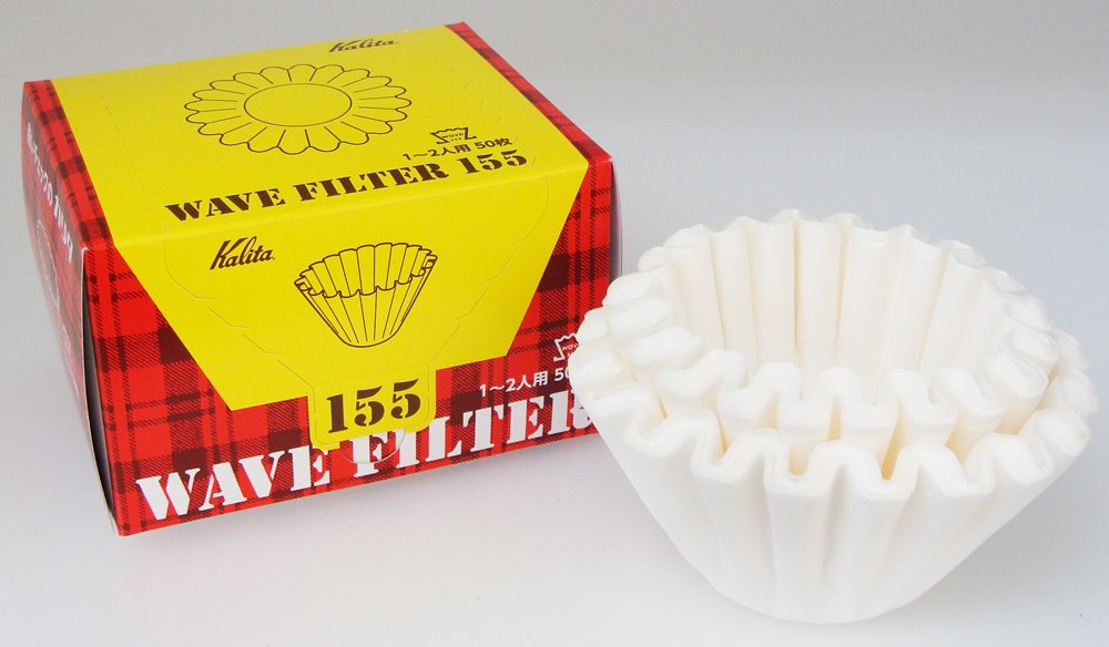Kalita Wave Series Kwf-155#22211 Coffee Filter, White, For 1-2 People, 50 Sheets X 3 Packs