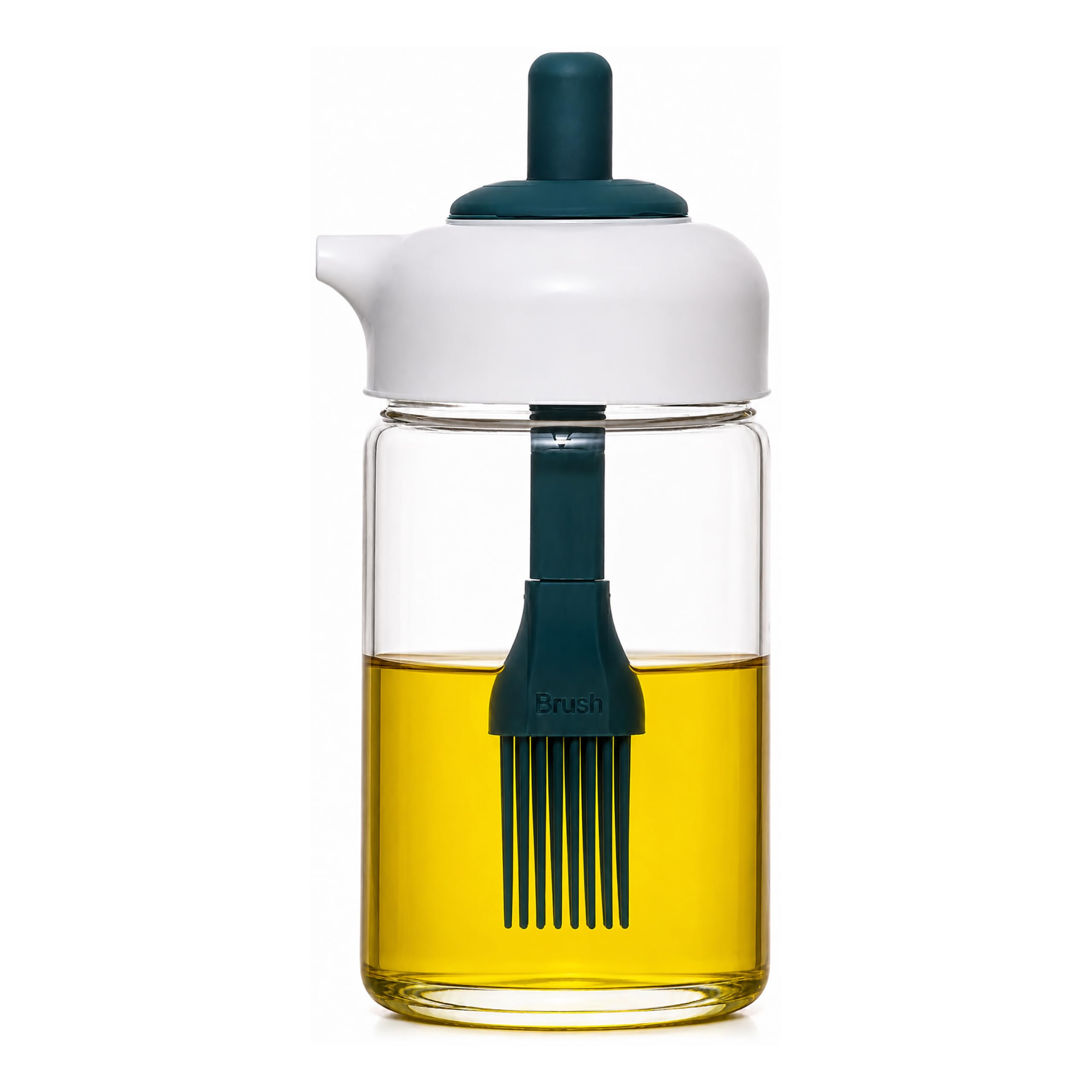 Kitchen Expert Oil Dispenser Bottle With Silicone Basting Brush | 2In1 Leakproof Oil Brush For Cooking, Bbq, Baking & Grilling