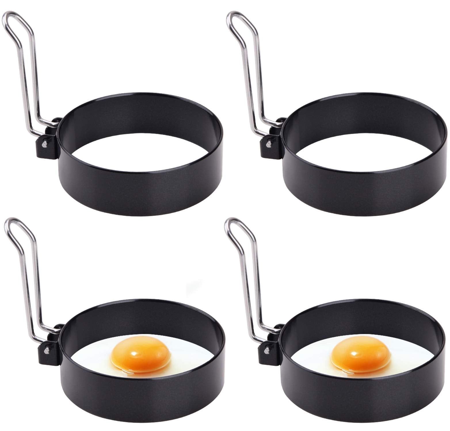 Egg Ring, Round Professional Pancake Mold, Egg Cooker Rings For Cooking, Stainless Steel Non Stick Round Egg Ring Mold For Fried