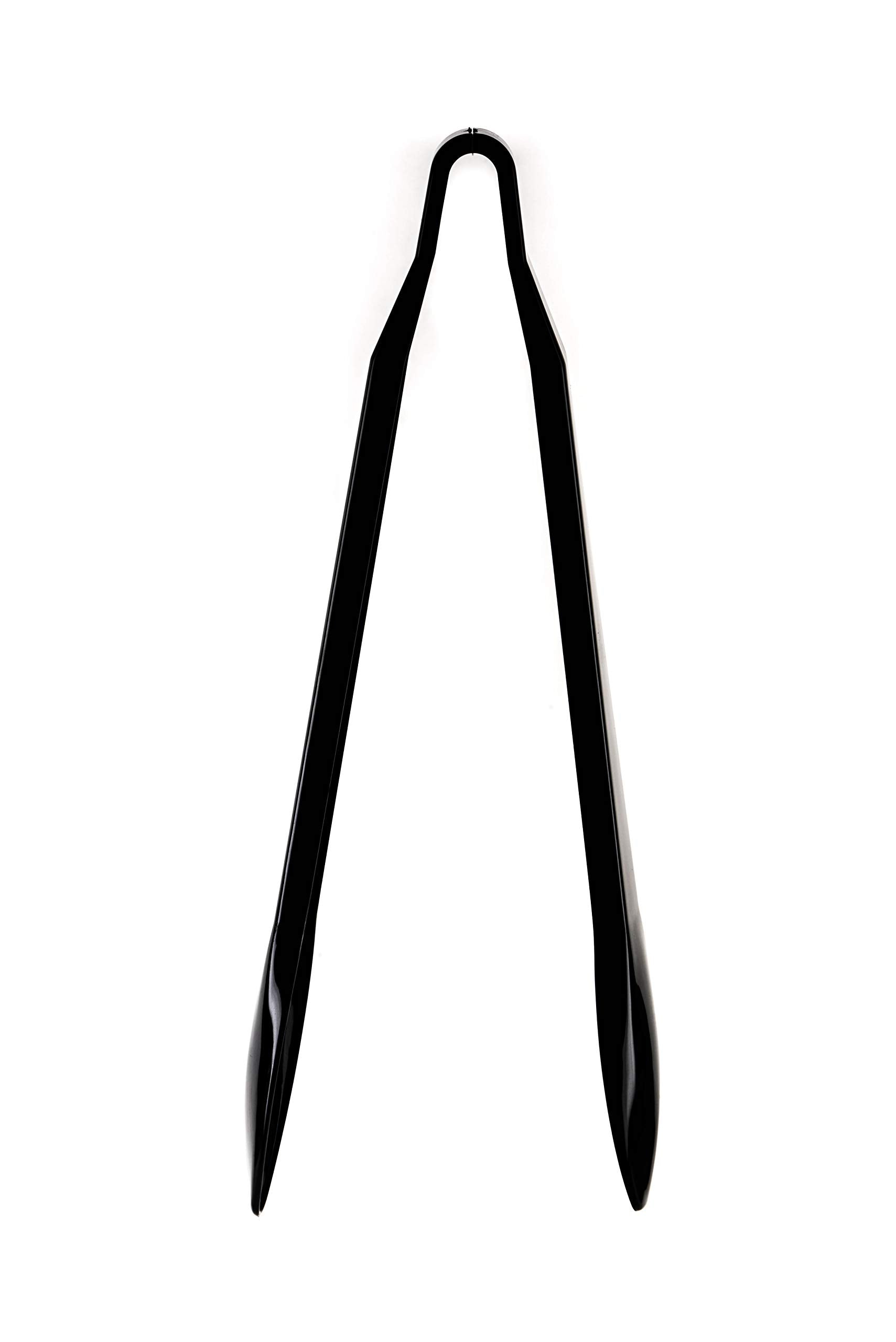 Set Of 3 - Heavy Duty Black Serving Tongs - 12 Inch - Plastic Disposable Salad Tongs - High Heat Plastic, Catering, Salads, Bake