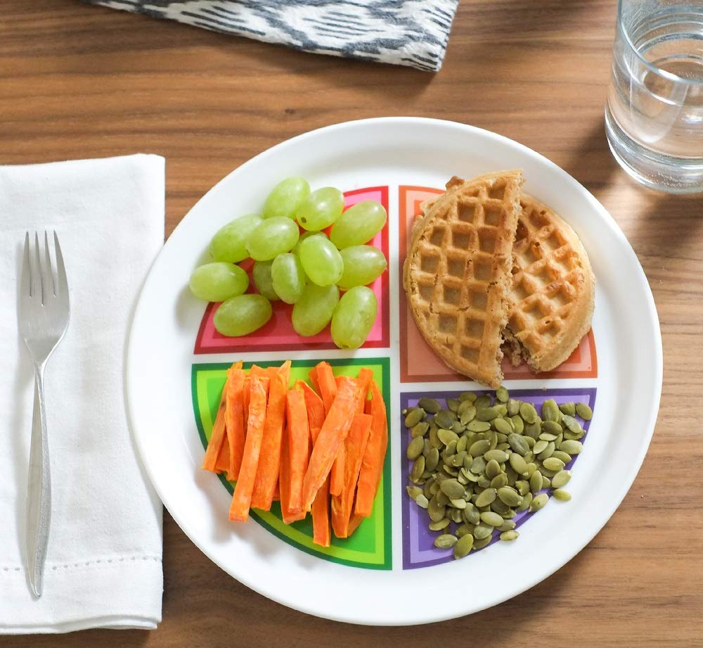 Choose Myplate Portion Control Real Plate- Nutrition Plate For Health Education, And Balanced Meal Planning. Stackable, Microwav