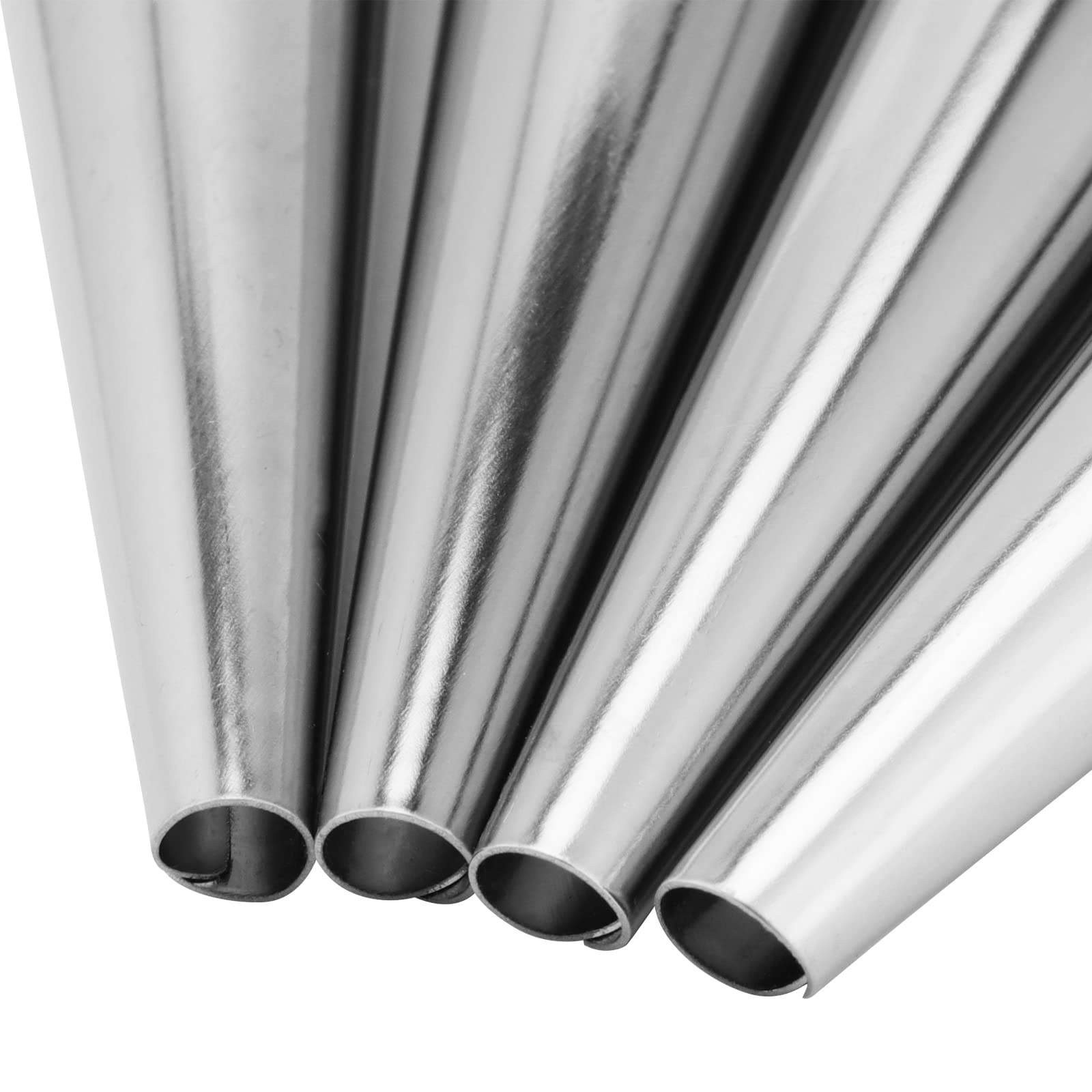 Sehoi 40 Pcs Cream Horn Forms, Stainless Steel Cannoli Tubes, Cream Roll Horn Molds With Clean Brush Cream Horn Metal Cones For