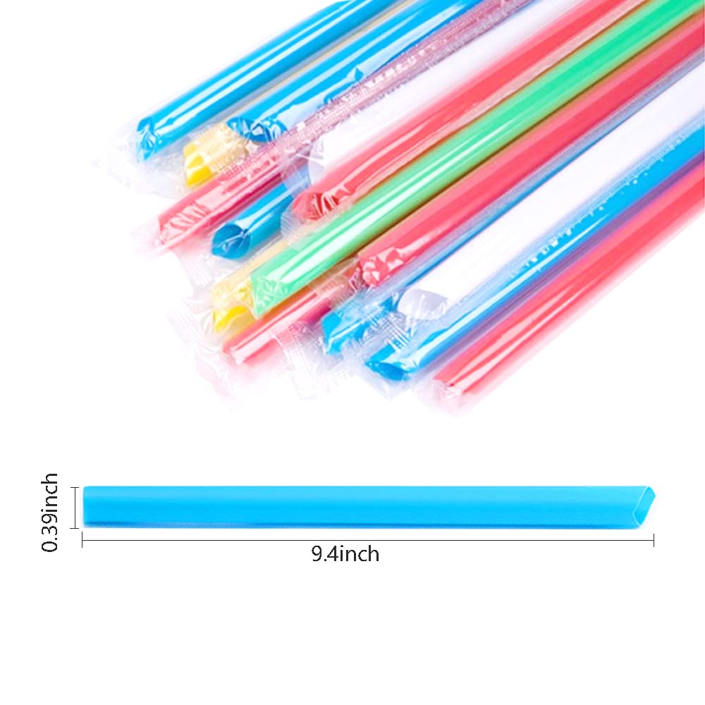 Koberrli Straws Disposable Boba Jumbo Smoothie Milkshake 100Pcs Wide Straws For Boba Tea Shake Drinking(9.45'' Tall, 0.43'' Diam