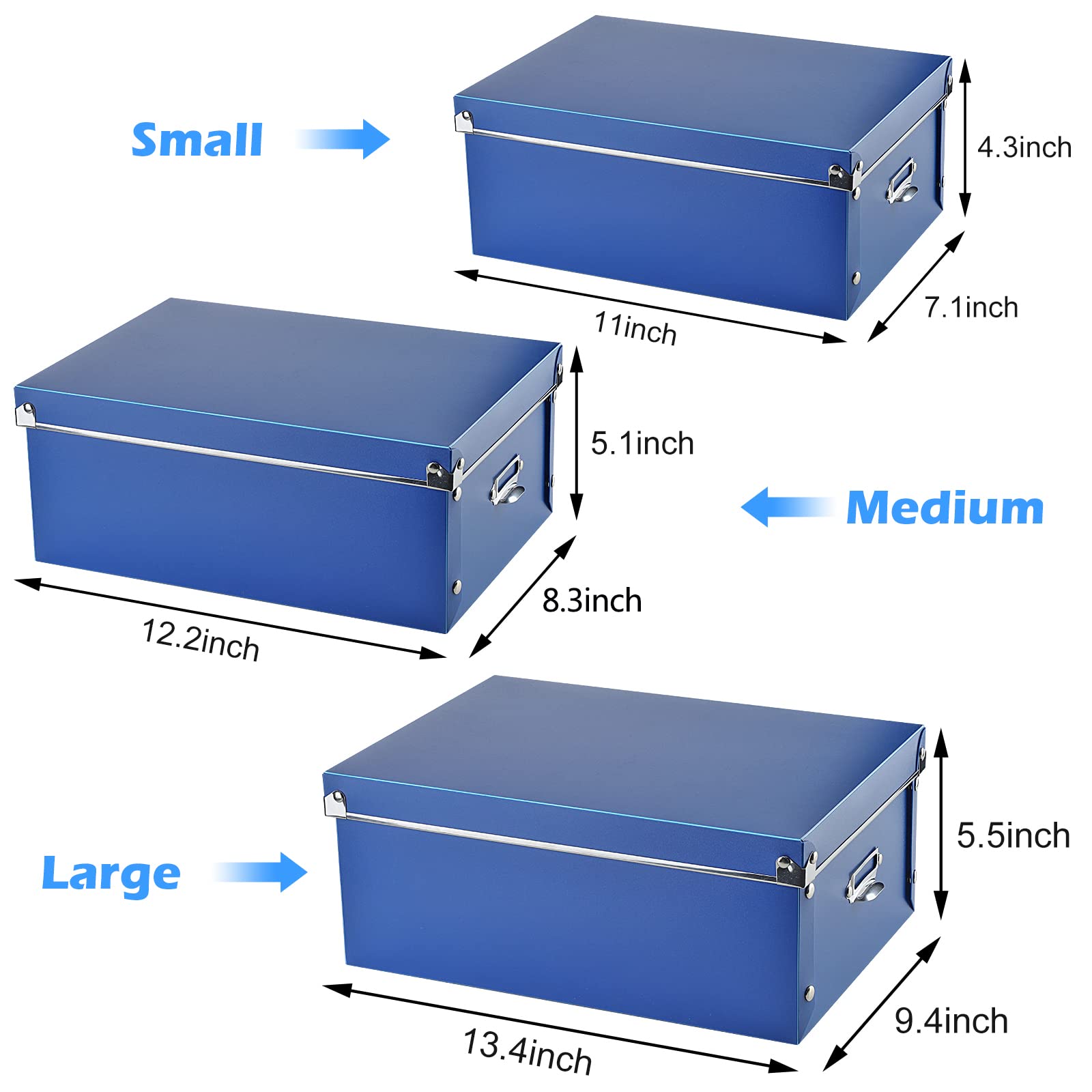 Seekind Photo Boxes Storage, Storage Boxes With Lids And Handles, 3 In 1 Set, Multiple Size(Smallmediumlarge) Plastic Box For Ph